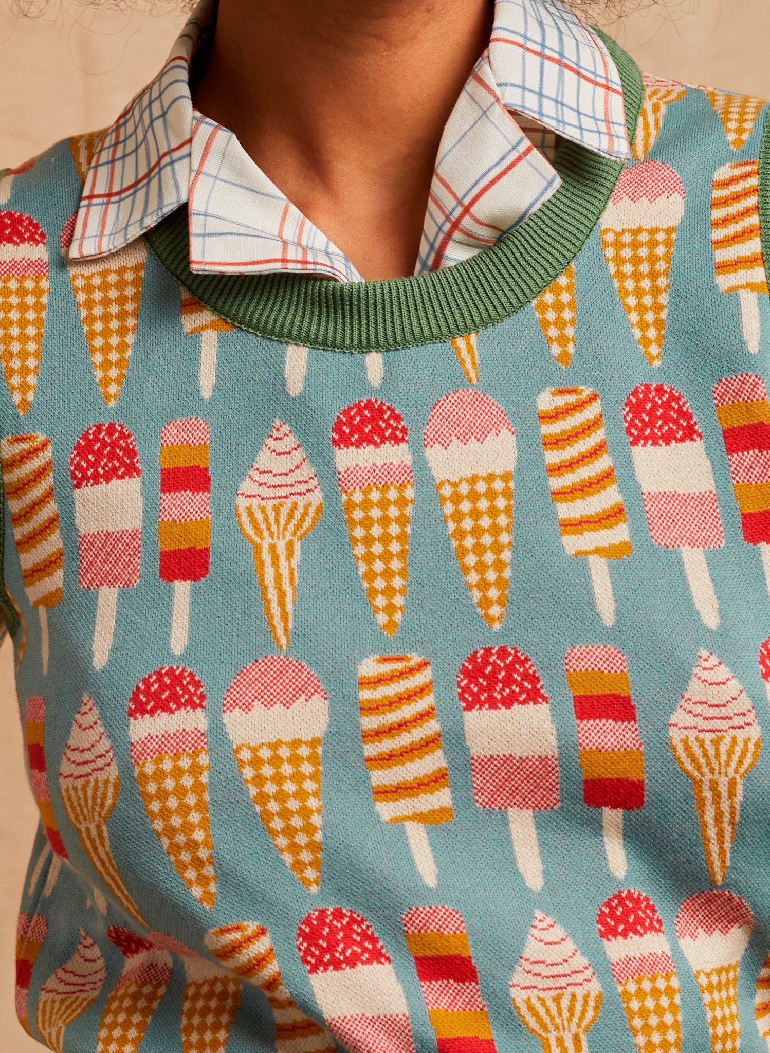 Shirley - Teal Ice Cream Waistcoat