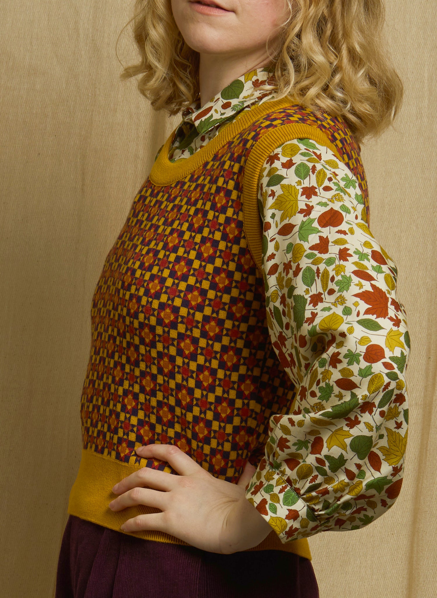 Shirley - Mustard Patchwork Tank Top