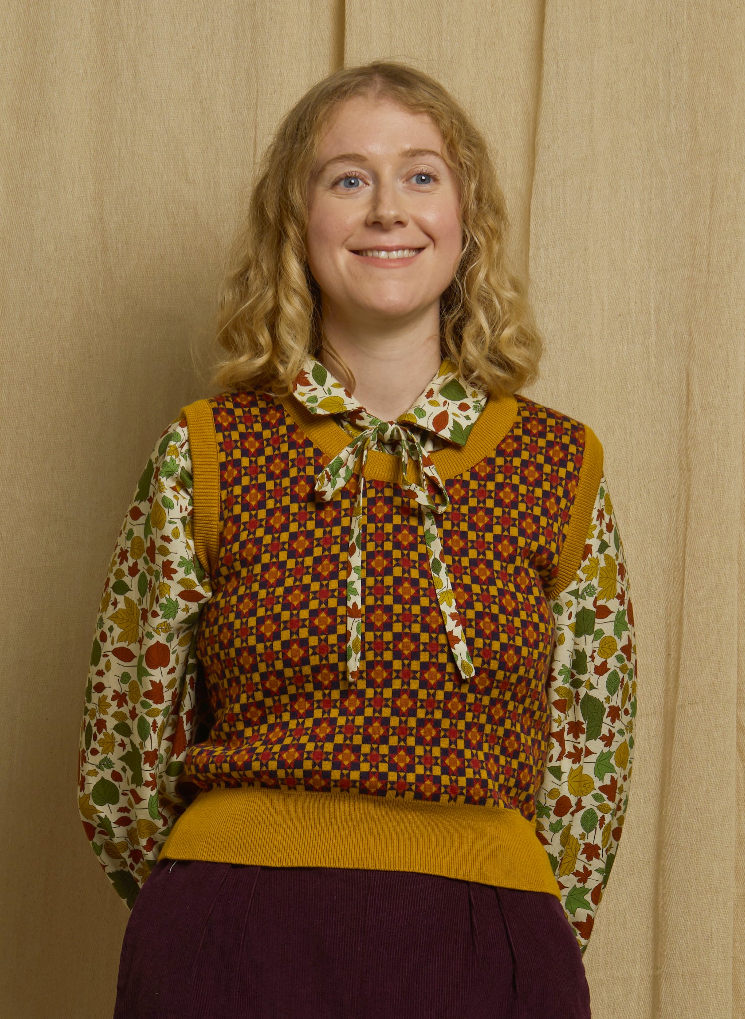 Shirley - Mustard Patchwork Tank Top