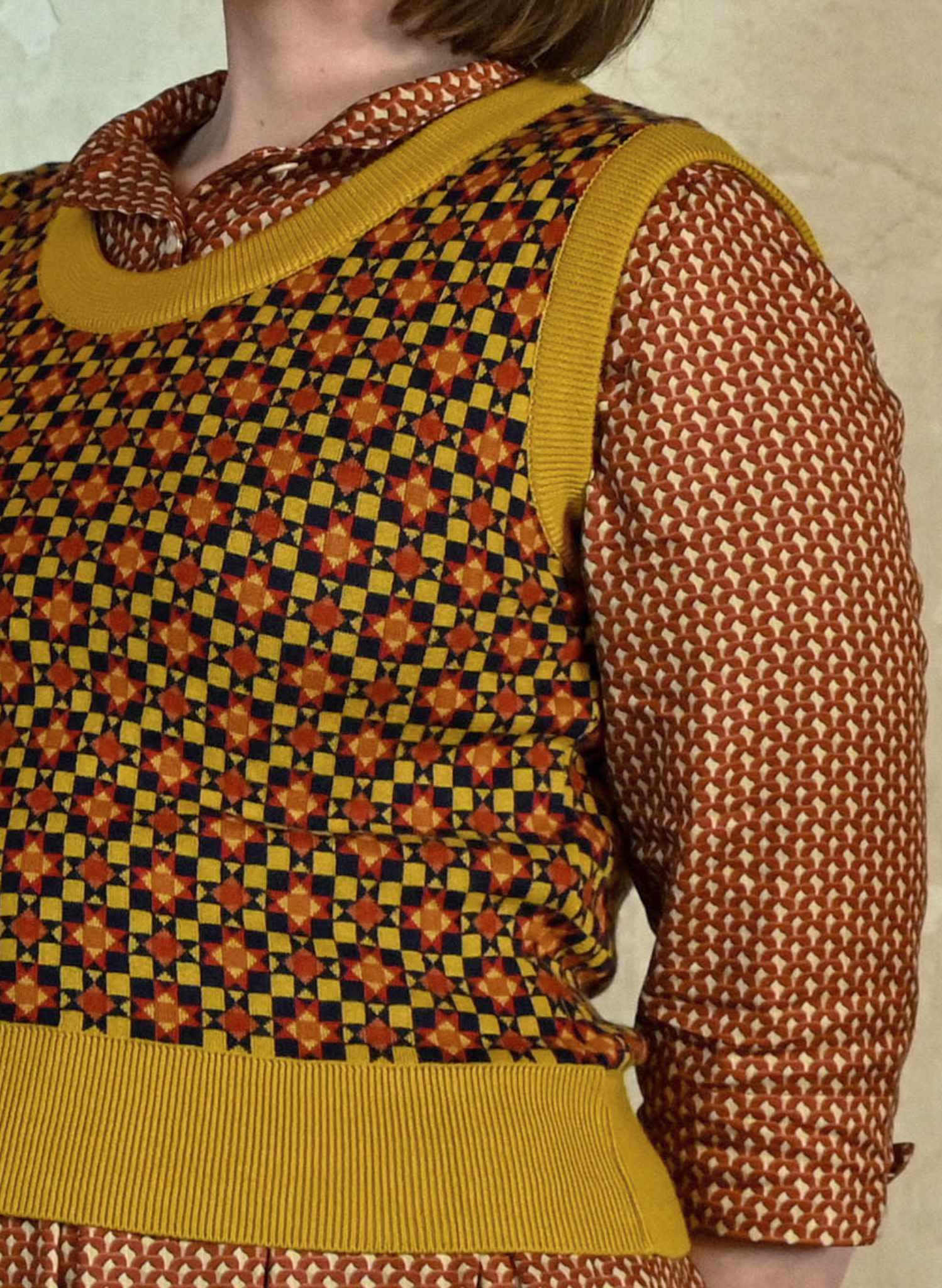 Shirley - Mustard Patchwork Tank Top