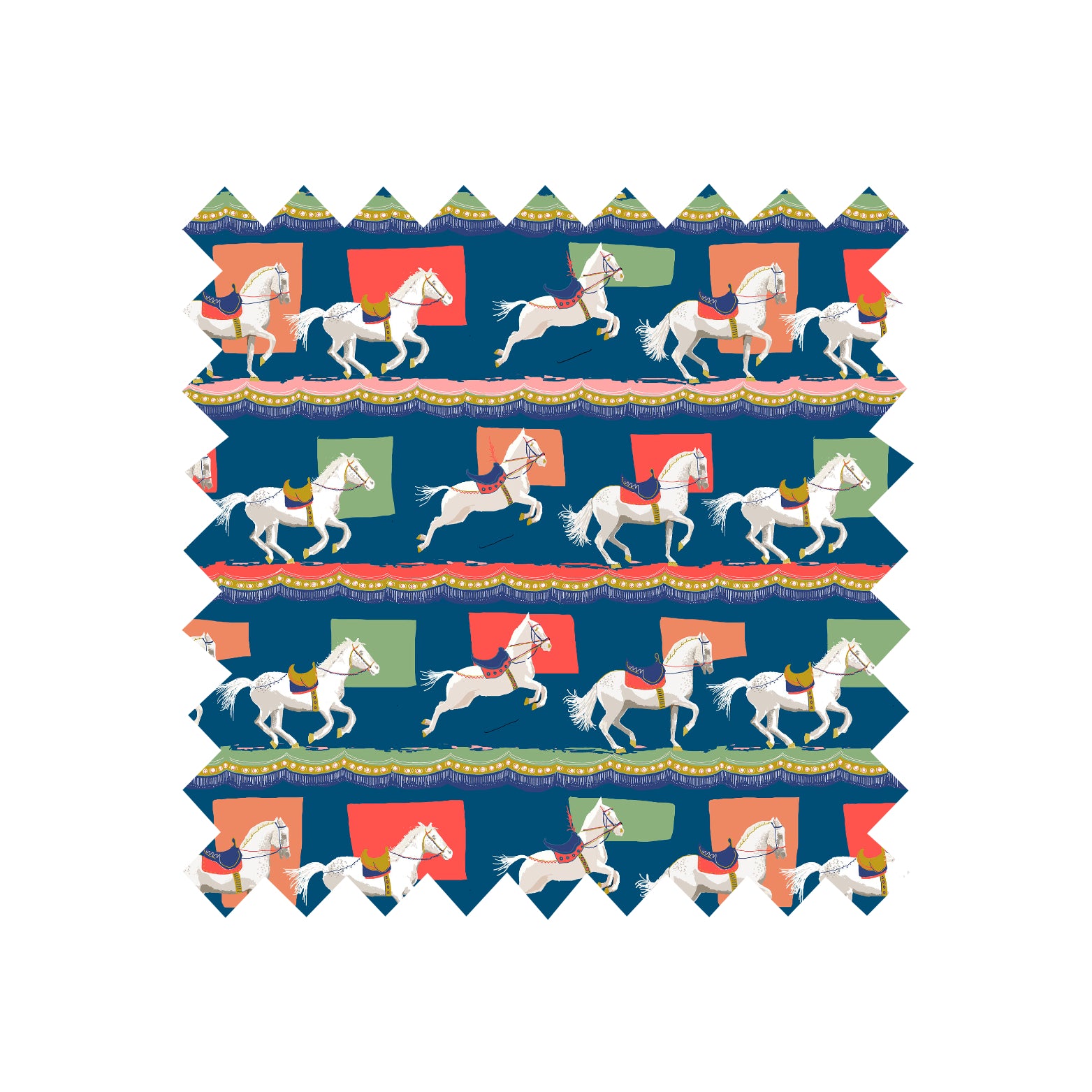 Remnant - 158x322cm - Blue Show Ponies - Tencel