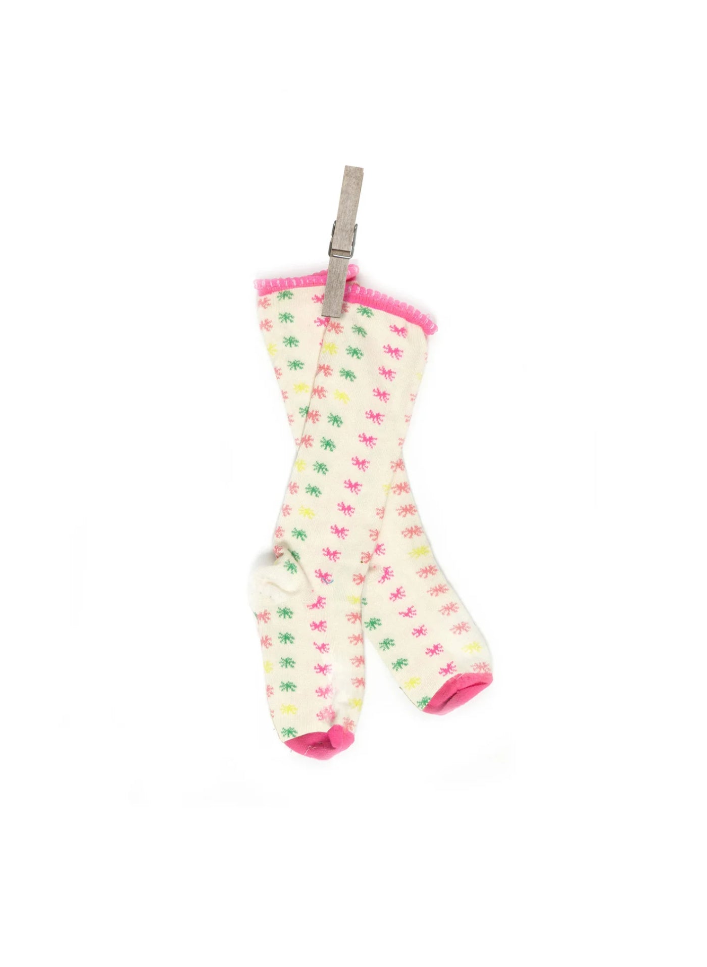 Archive Sale - Children's Socks - Cream Neon Star