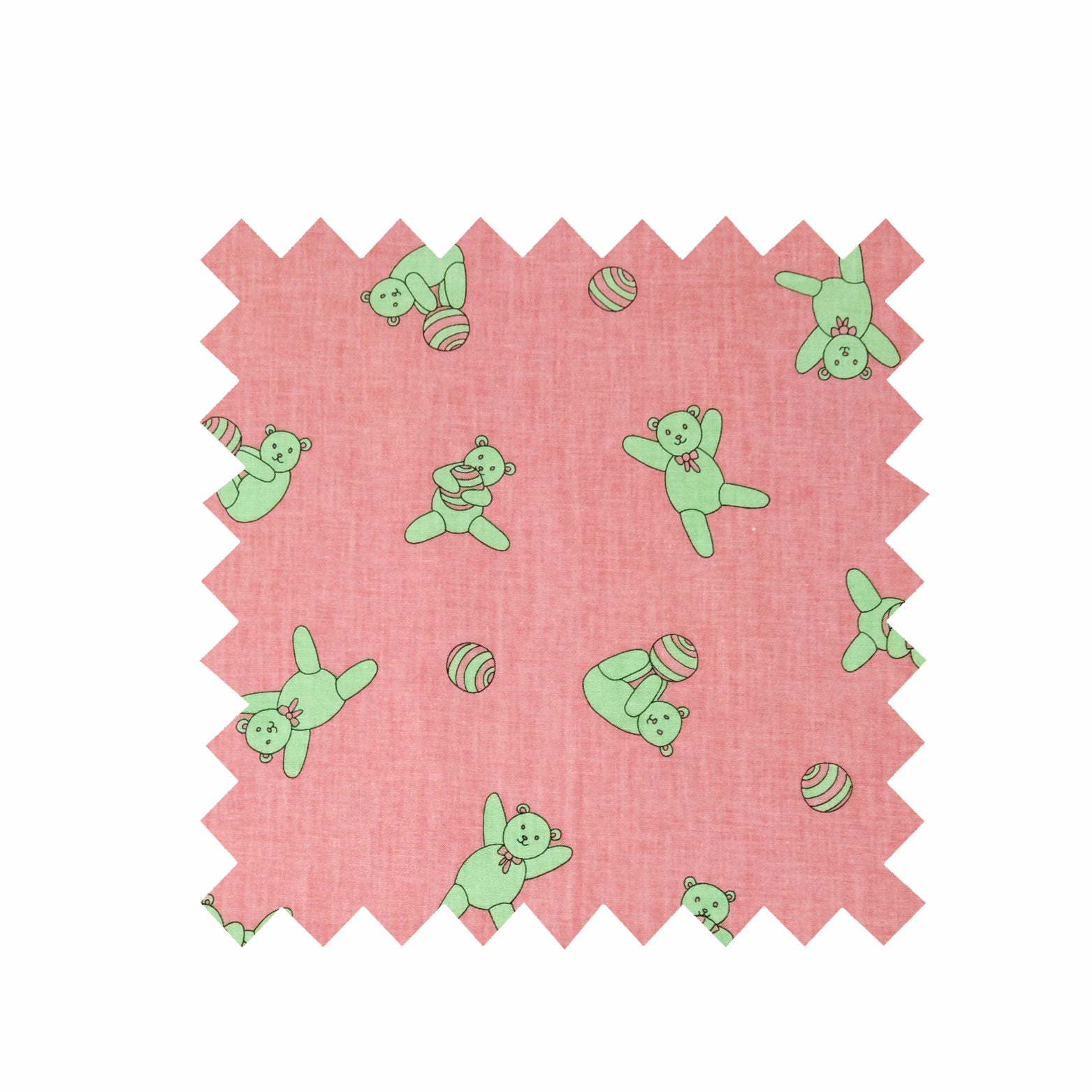 Remnant - 52cm x 2m - Pink/Mint Green Bear