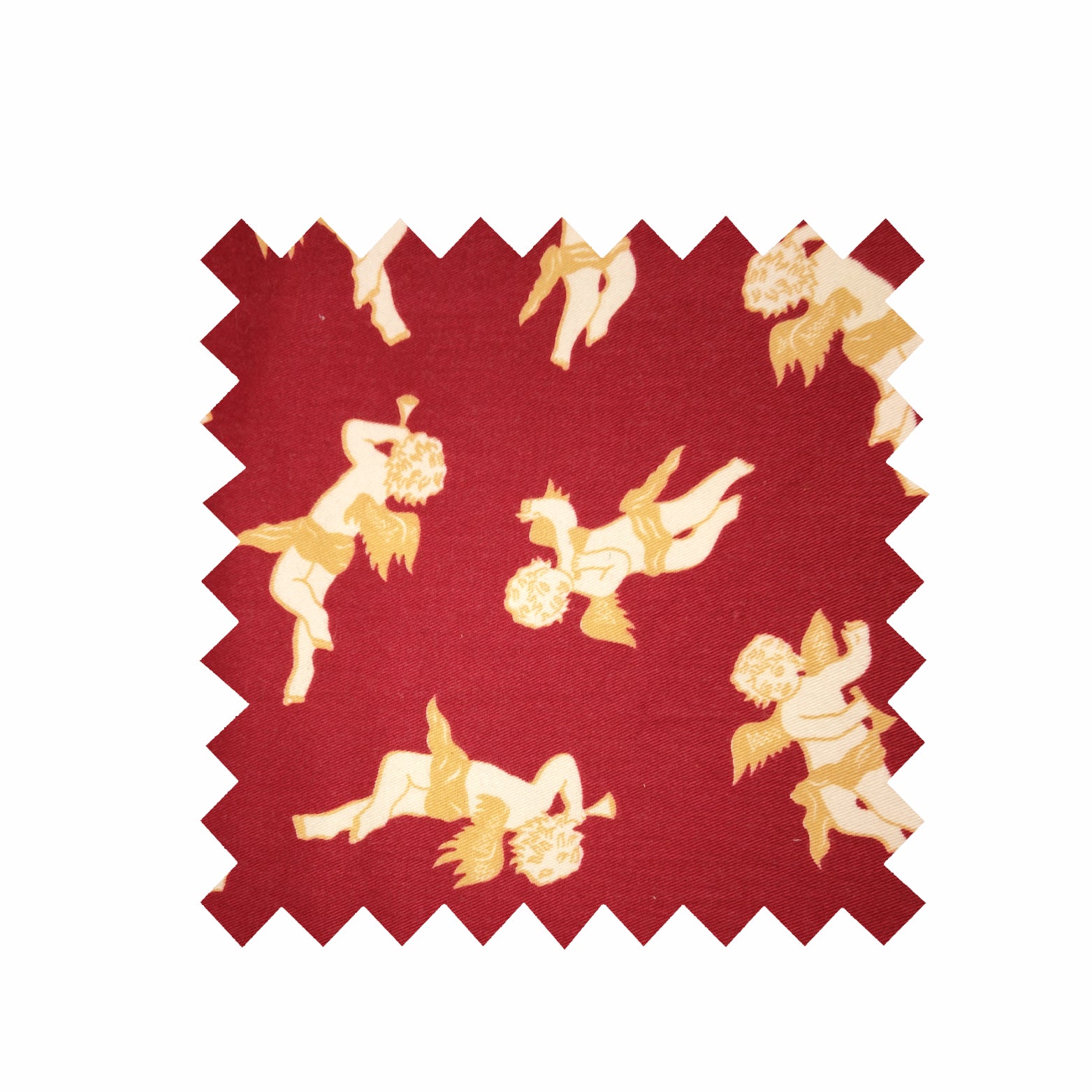 Remnant - 142cm x 100cm - Red Cherubs Fabric - Cotton Twill