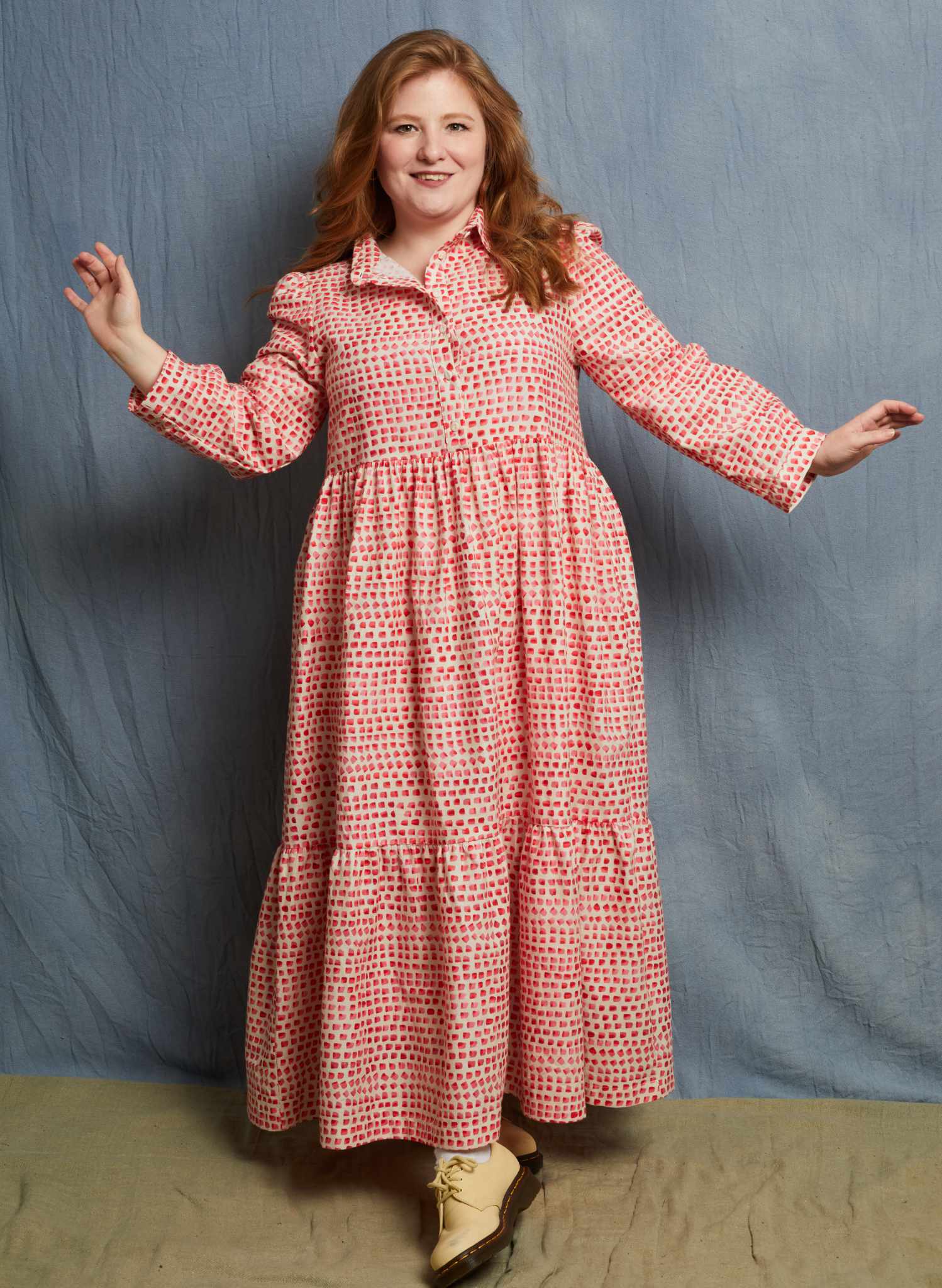 Tabatha Dress - Pink Thumb Print