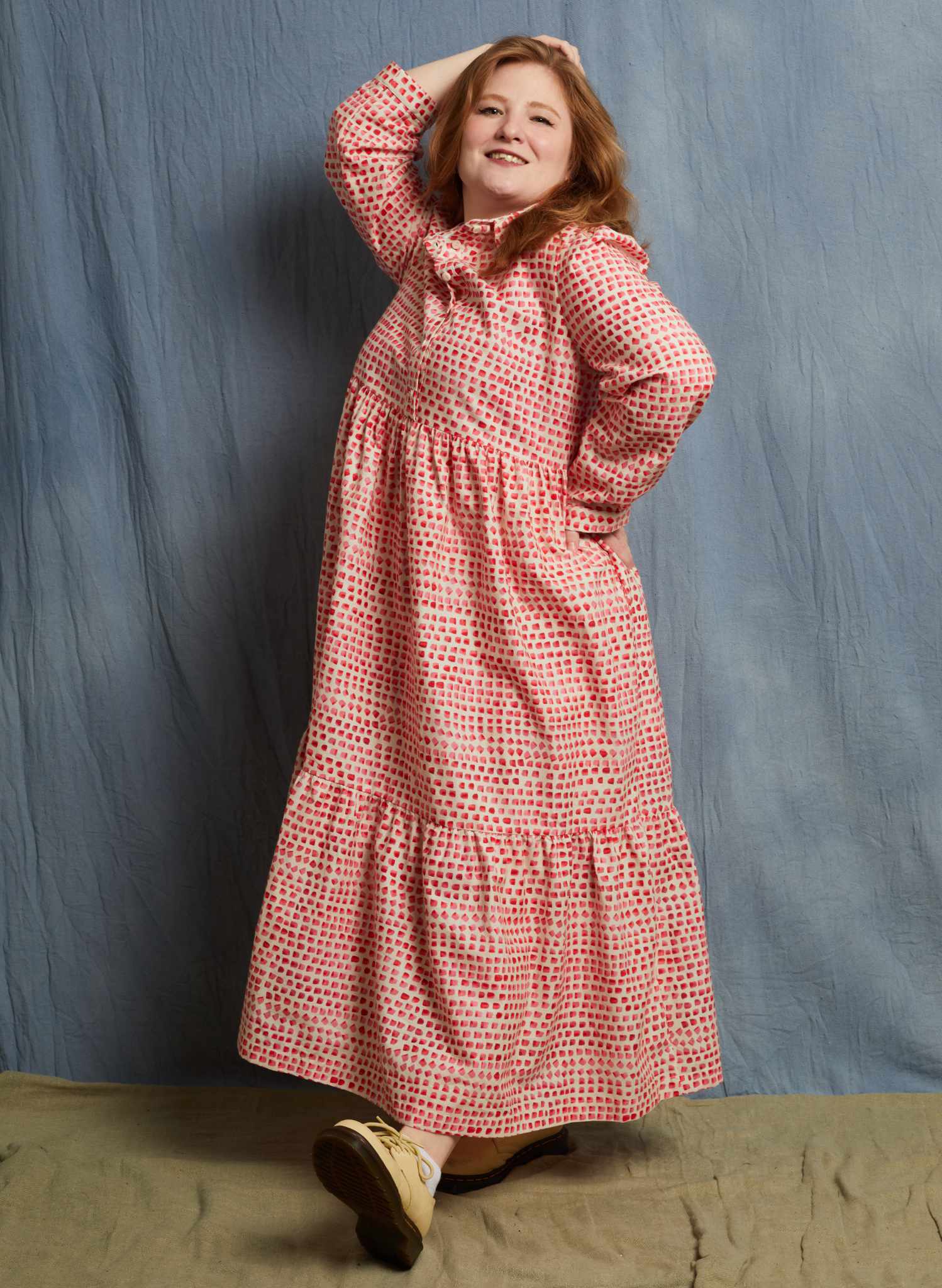 Tabatha Dress - Pink Thumb Print