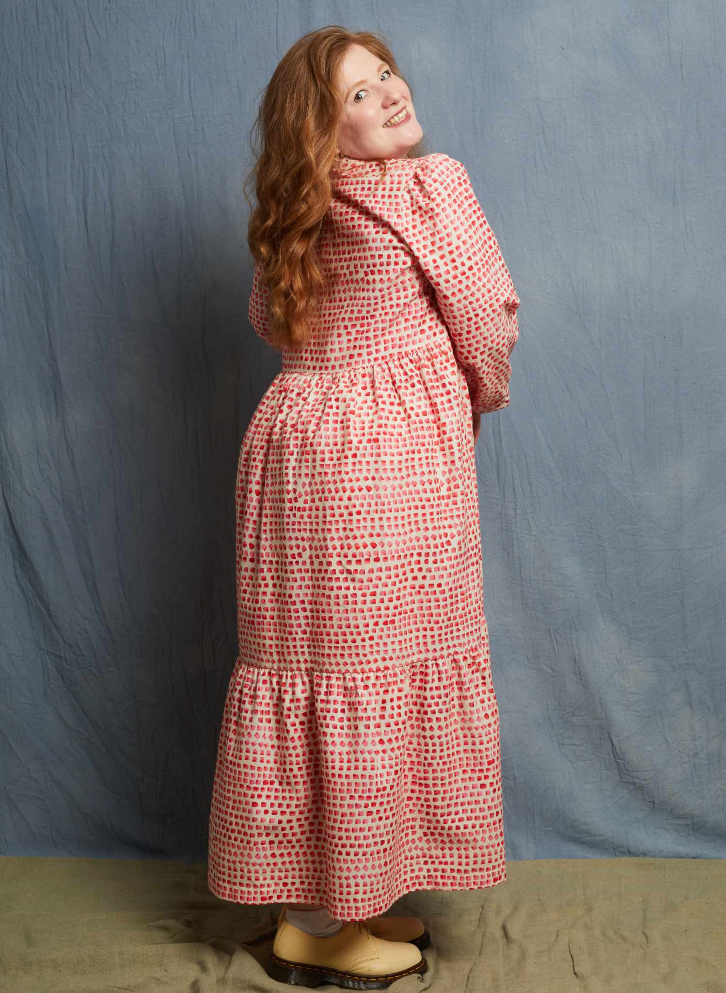 Tabatha Dress - Pink Thumb Print