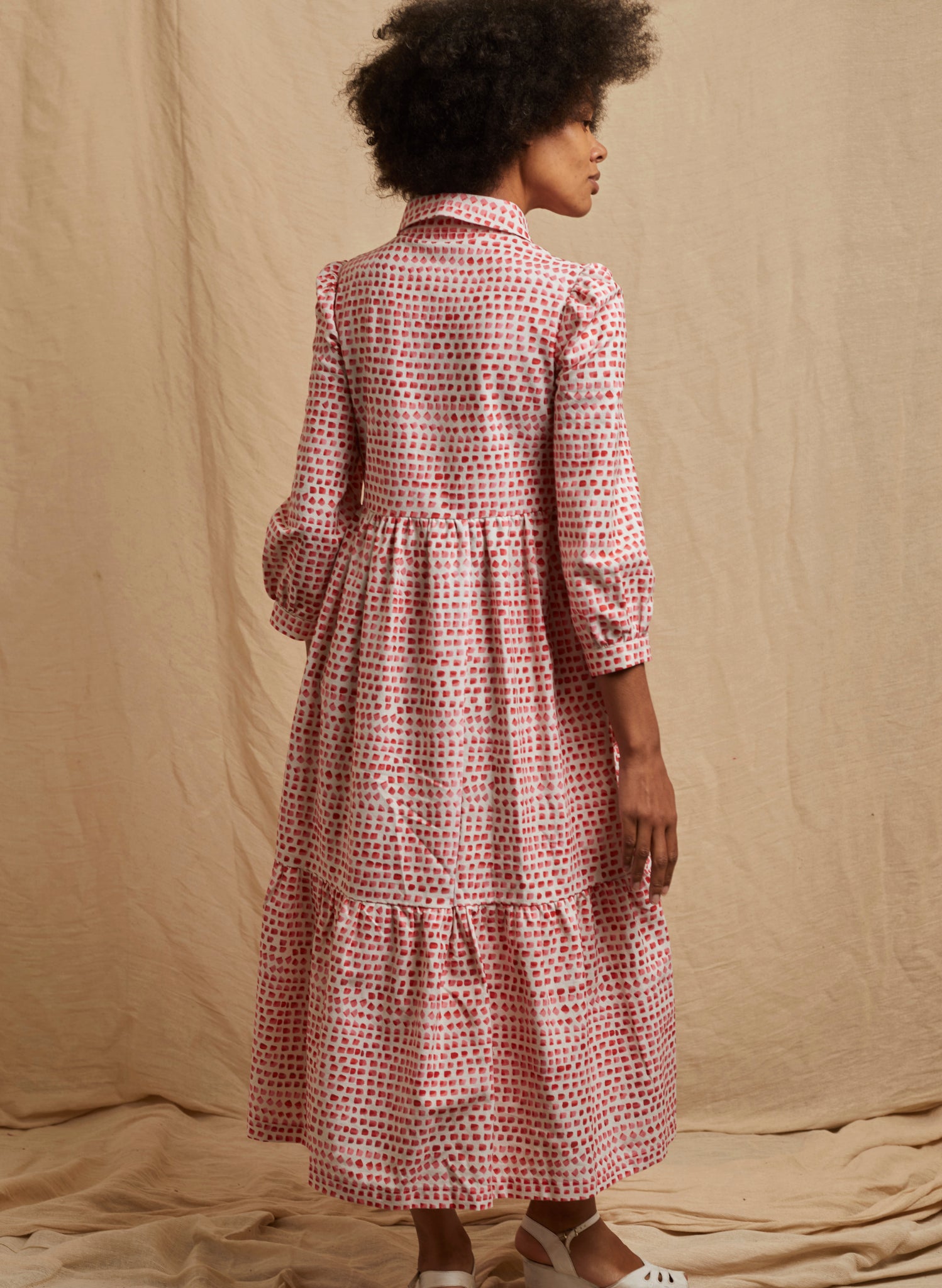 Tabatha Dress - Pink Thumb Print