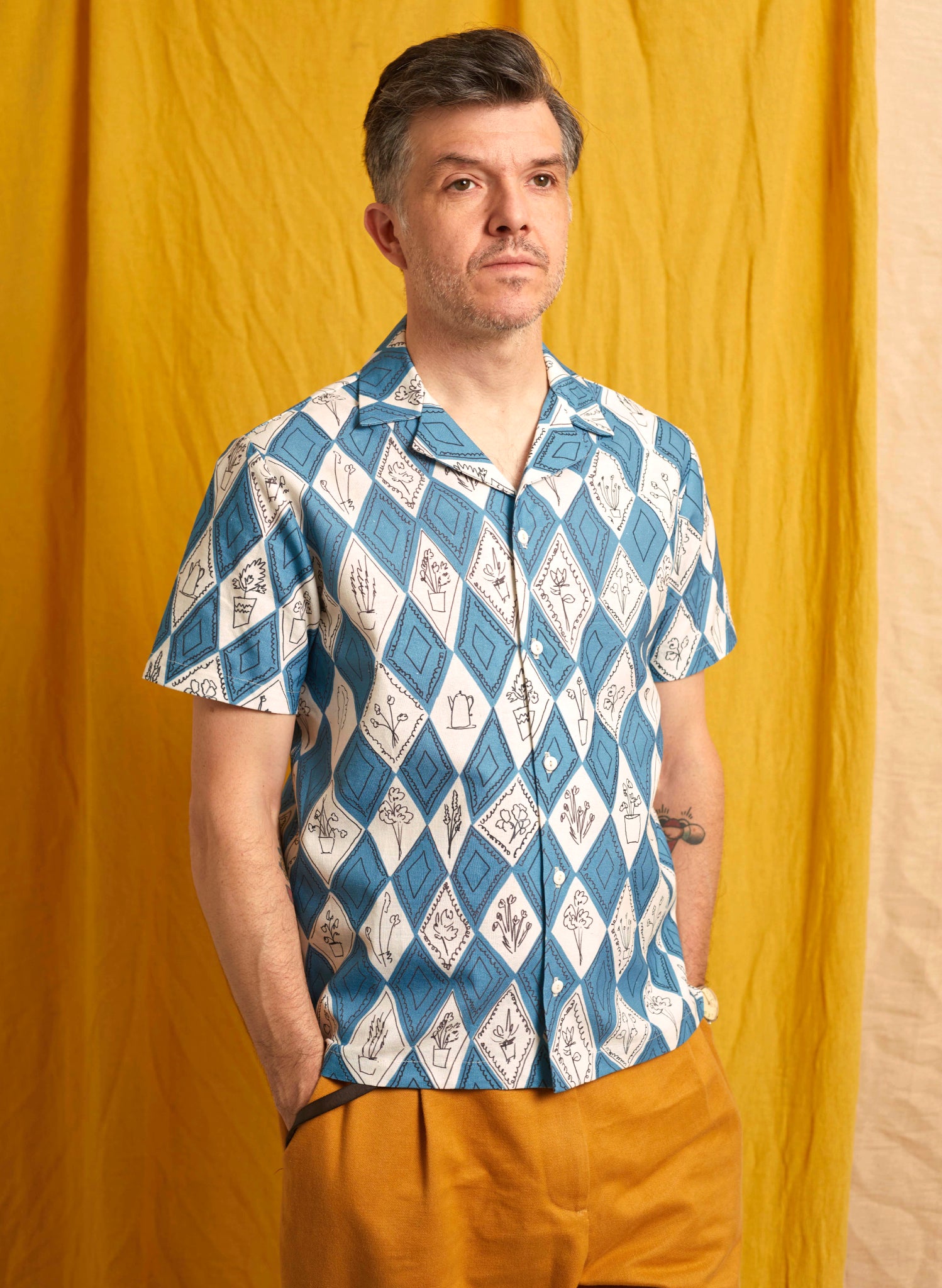 Kit Shirt - Teal Diamonds