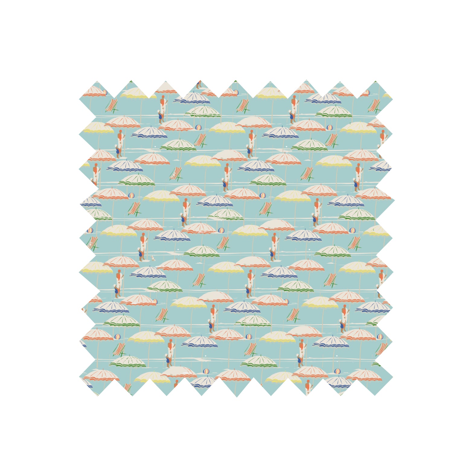 Remnant - 138x88cm - Blue Umbrellas - Tencel
