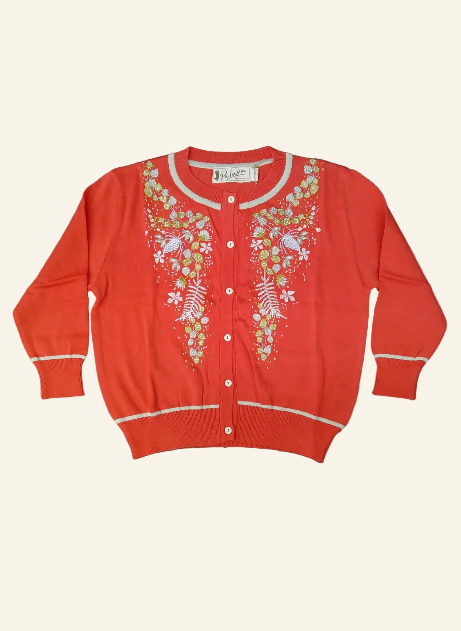 Archive Sale - Size S - Vera - Coral White Berries Cardigan
