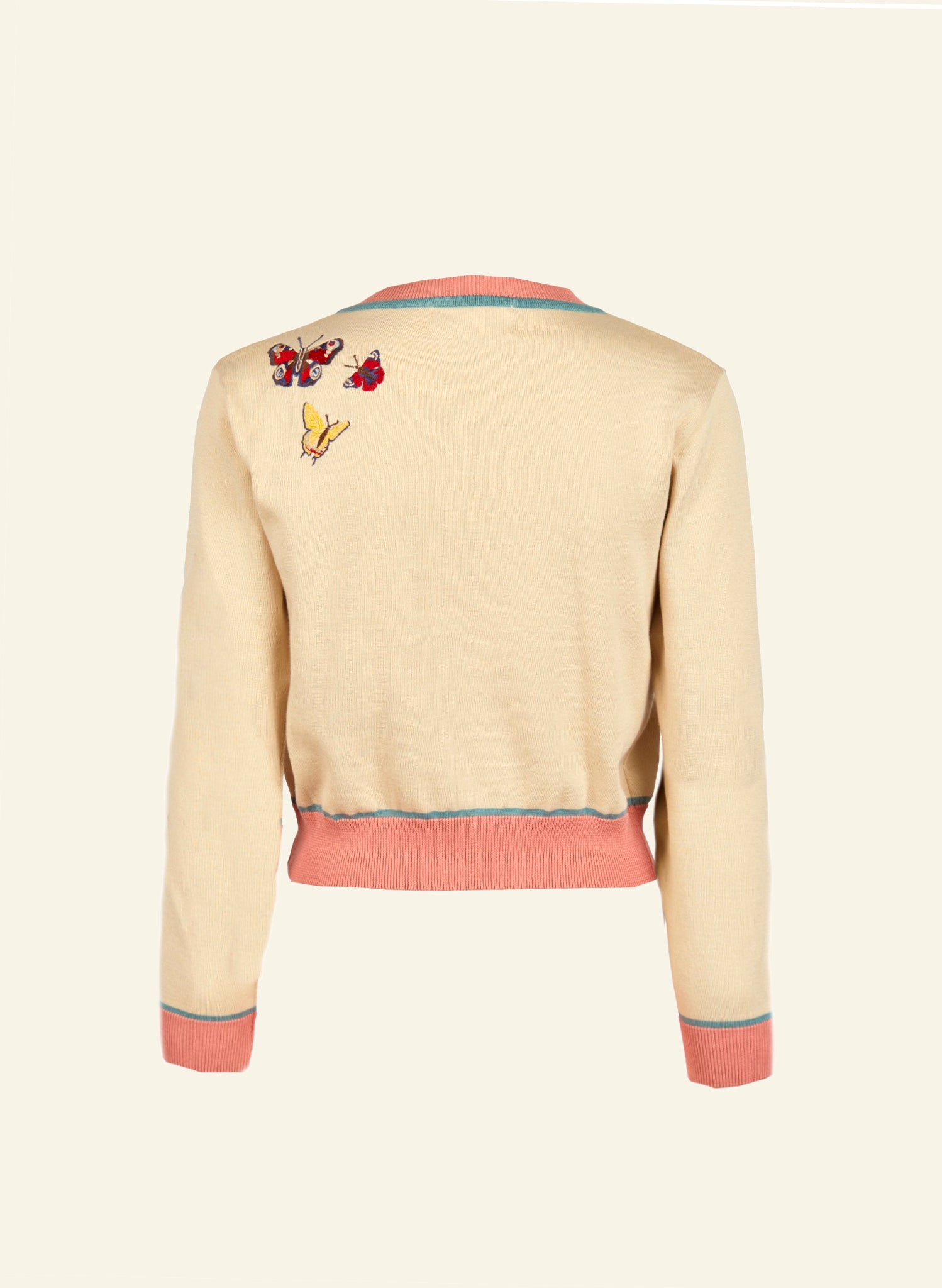 Vera - Cream Butterflies Cardigan
