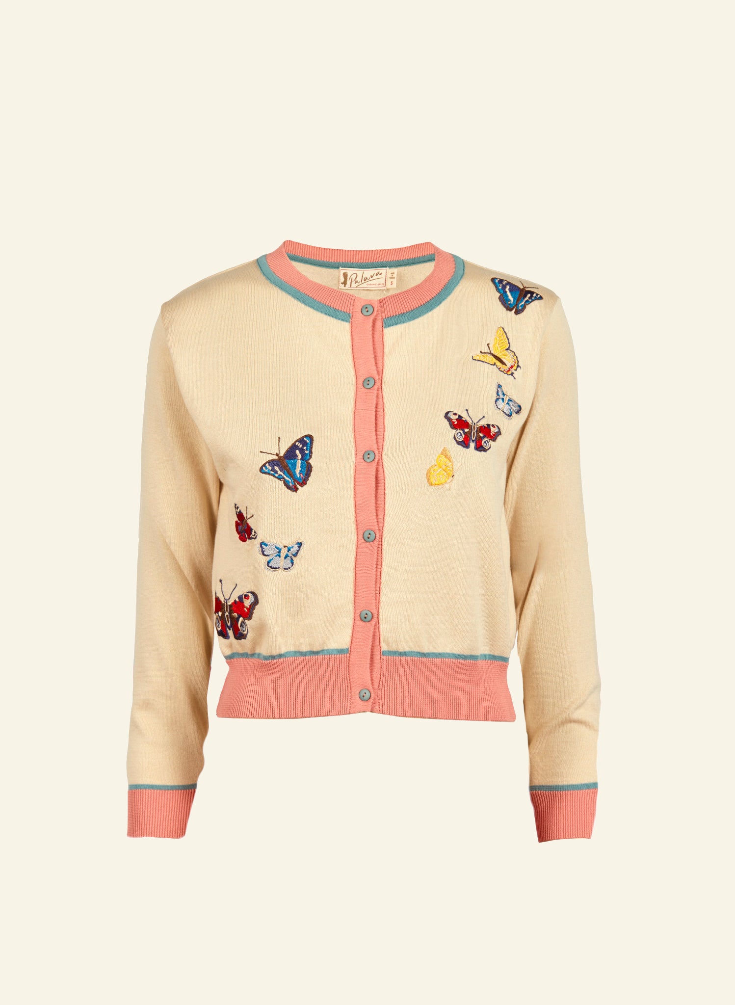 Vera - Cream Butterflies Cardigan
