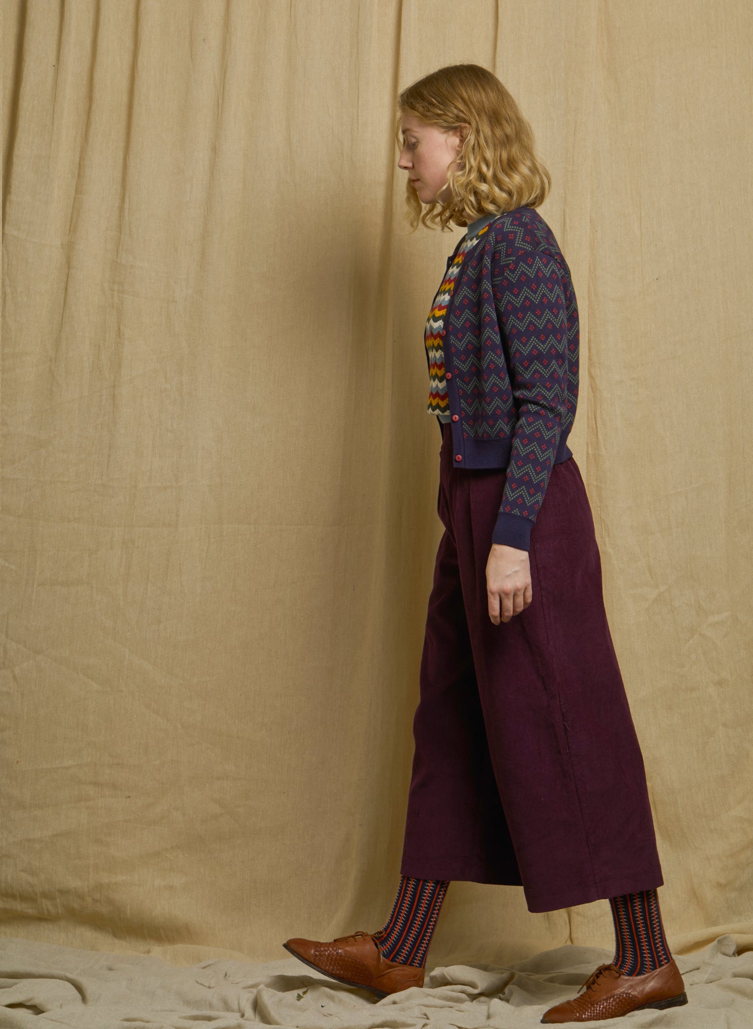 Vera - Navy Cross Hatch Cardigan