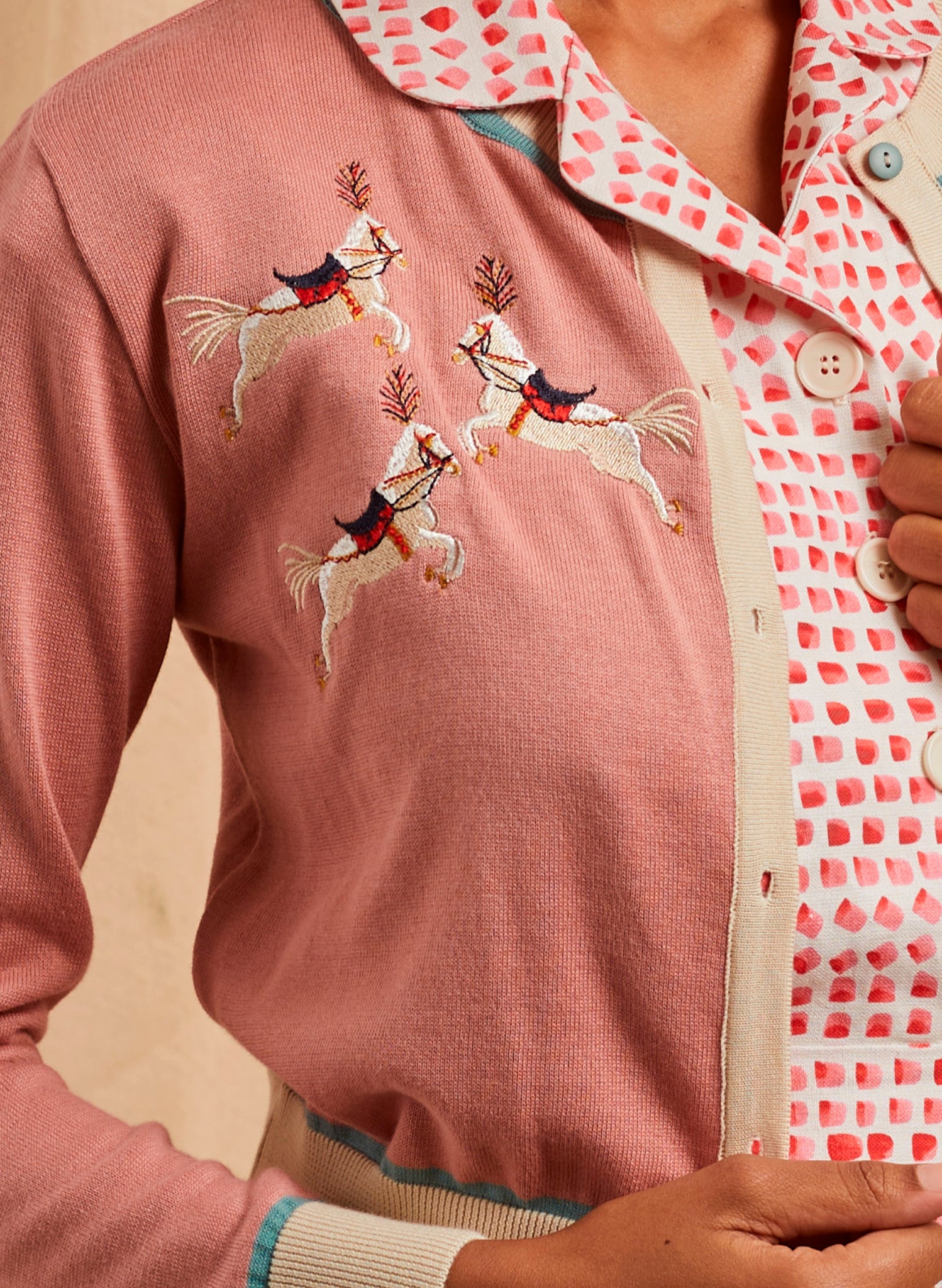 Vera - Cream Prancing Ponies Cardigan