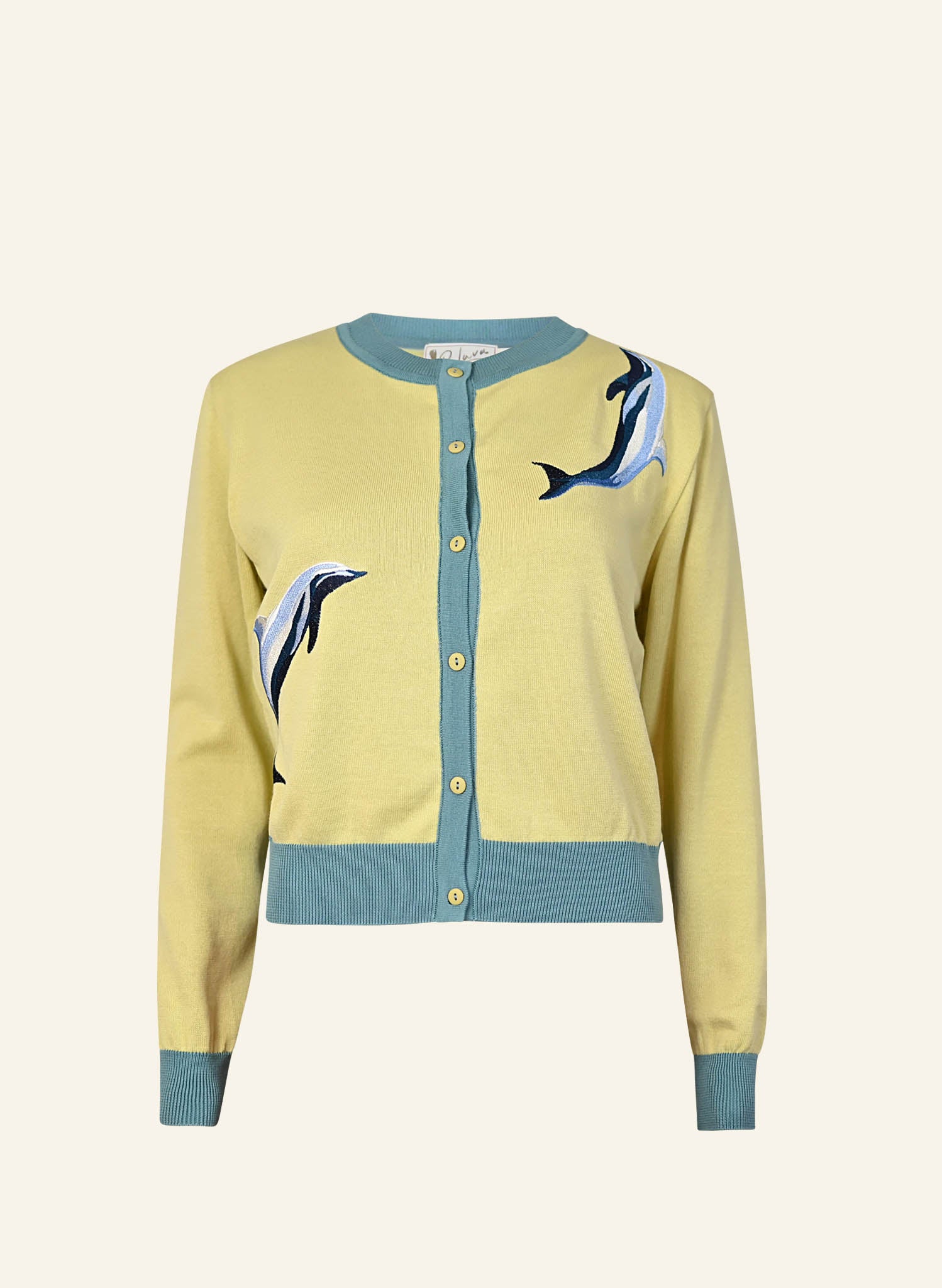 Vera Cardigan - Yellow Dolphins