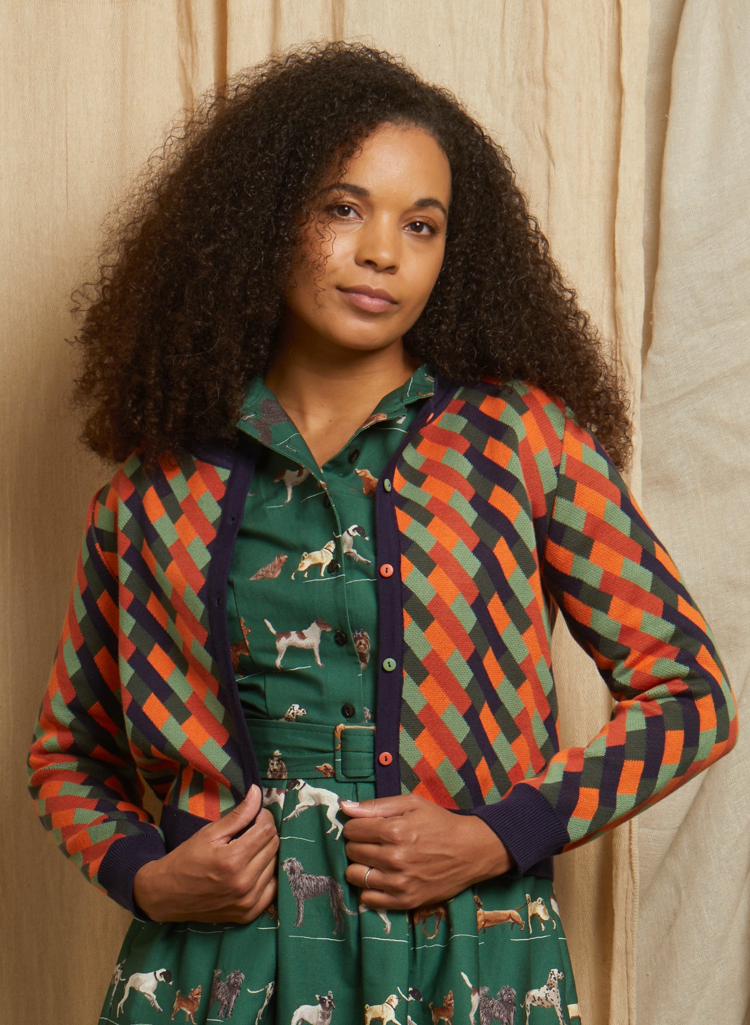 Vera - Coral Kaleidoscope Cardigan