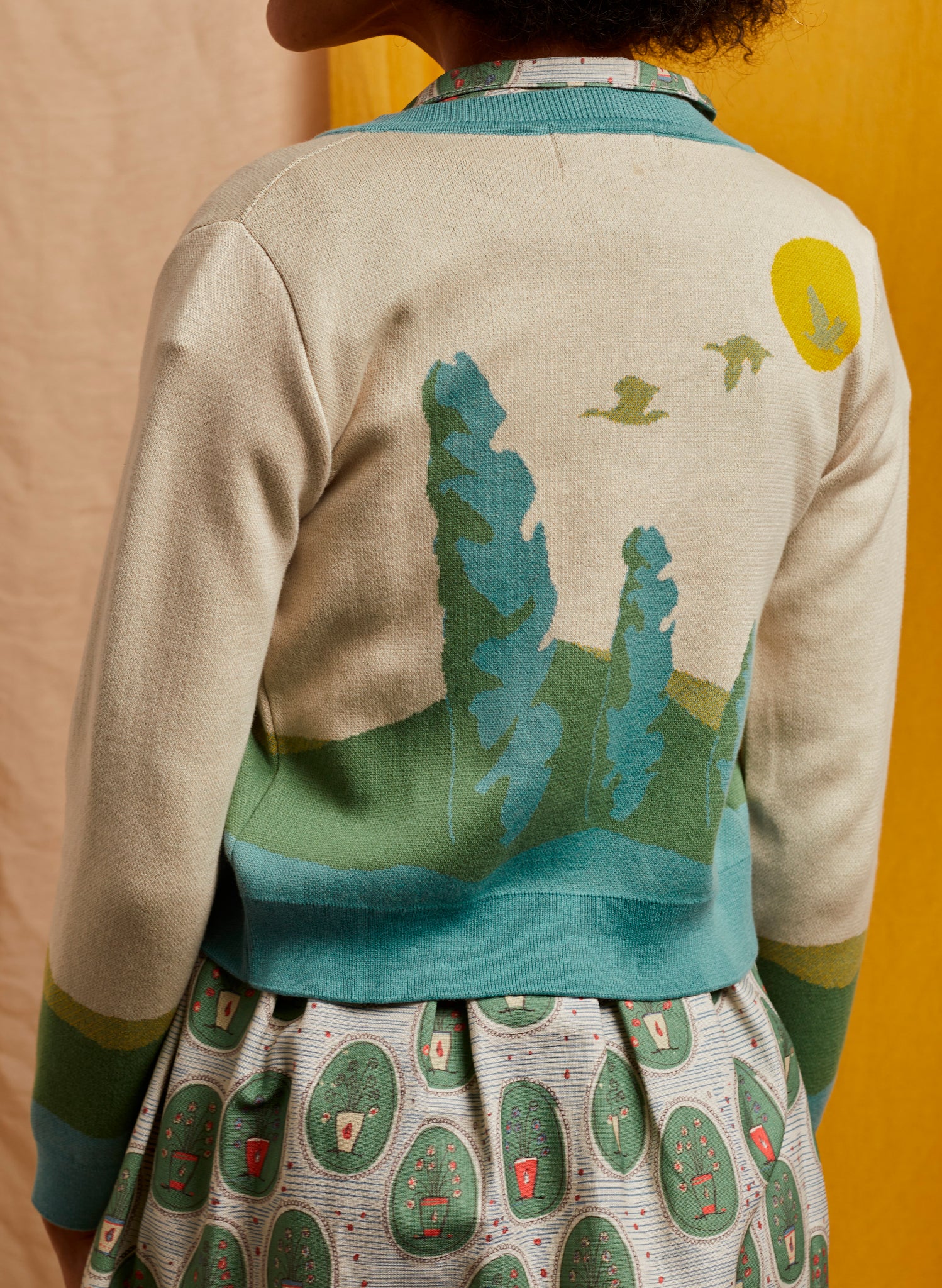 Vera - Cream Flying Geese Cardigan