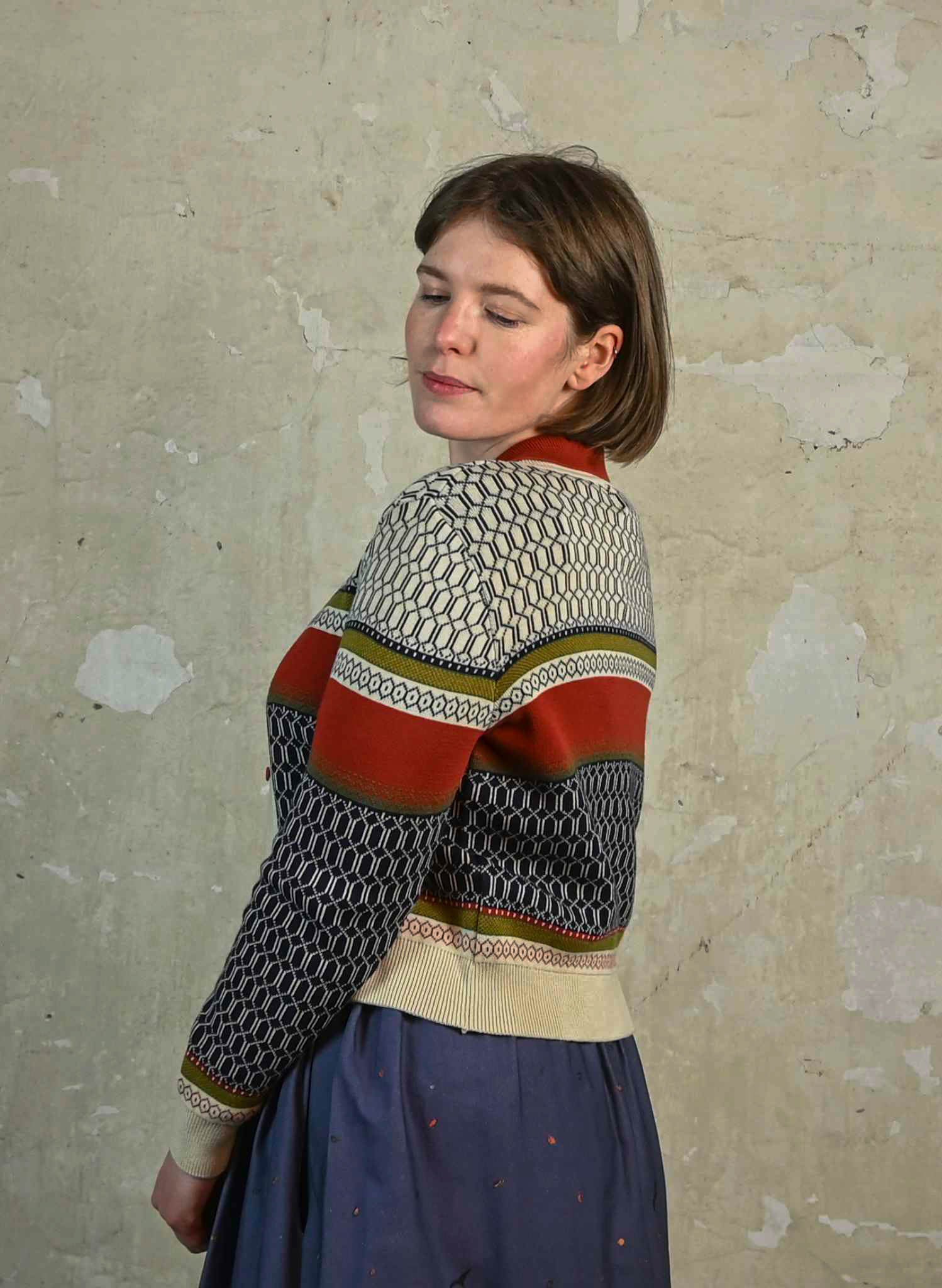 Vera Cardigan - Multi Geometric Fairisle
