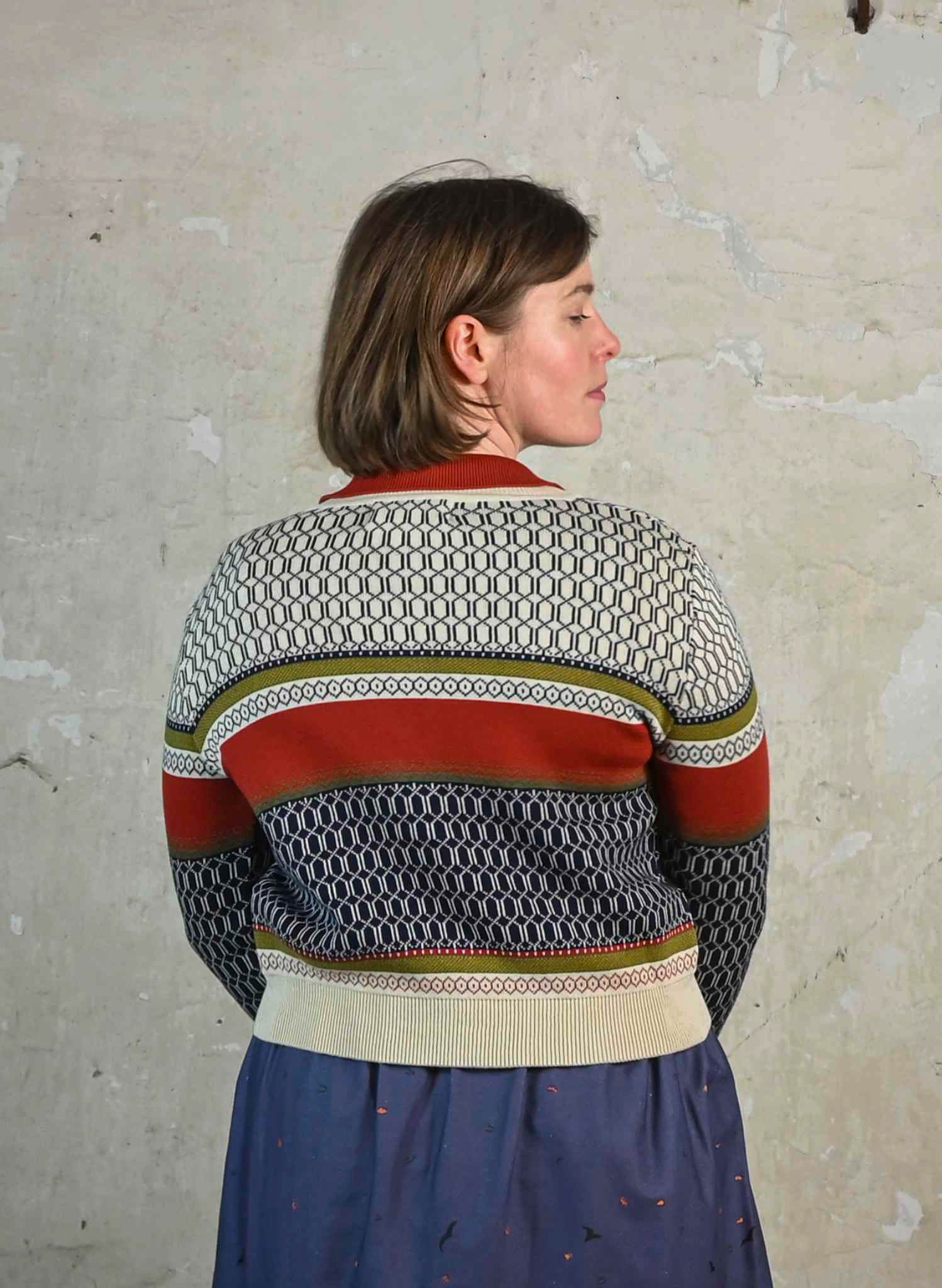 Vera Cardigan - Multi Geometric Fairisle