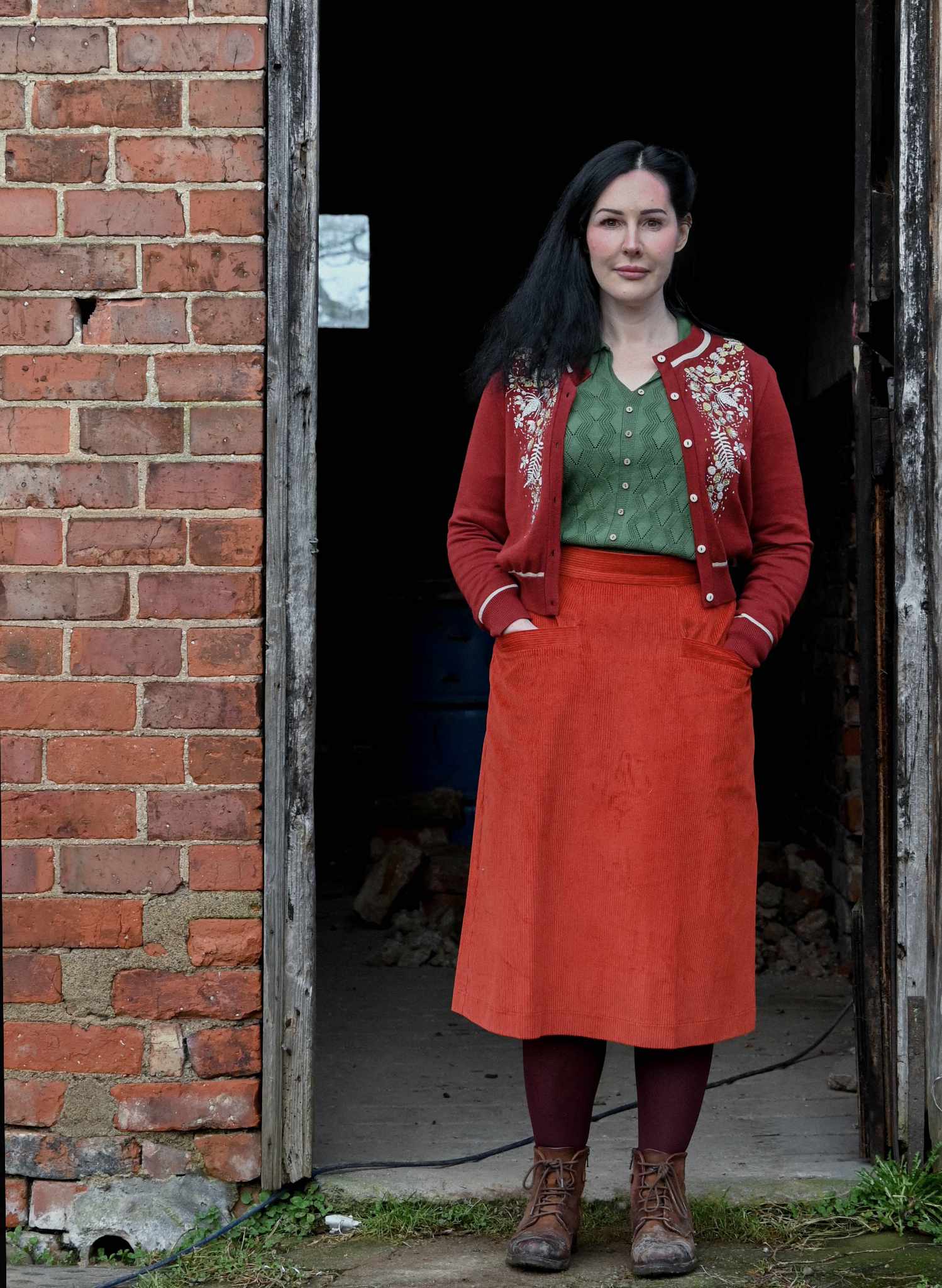 Vera - Burgundy Berries Cardigan