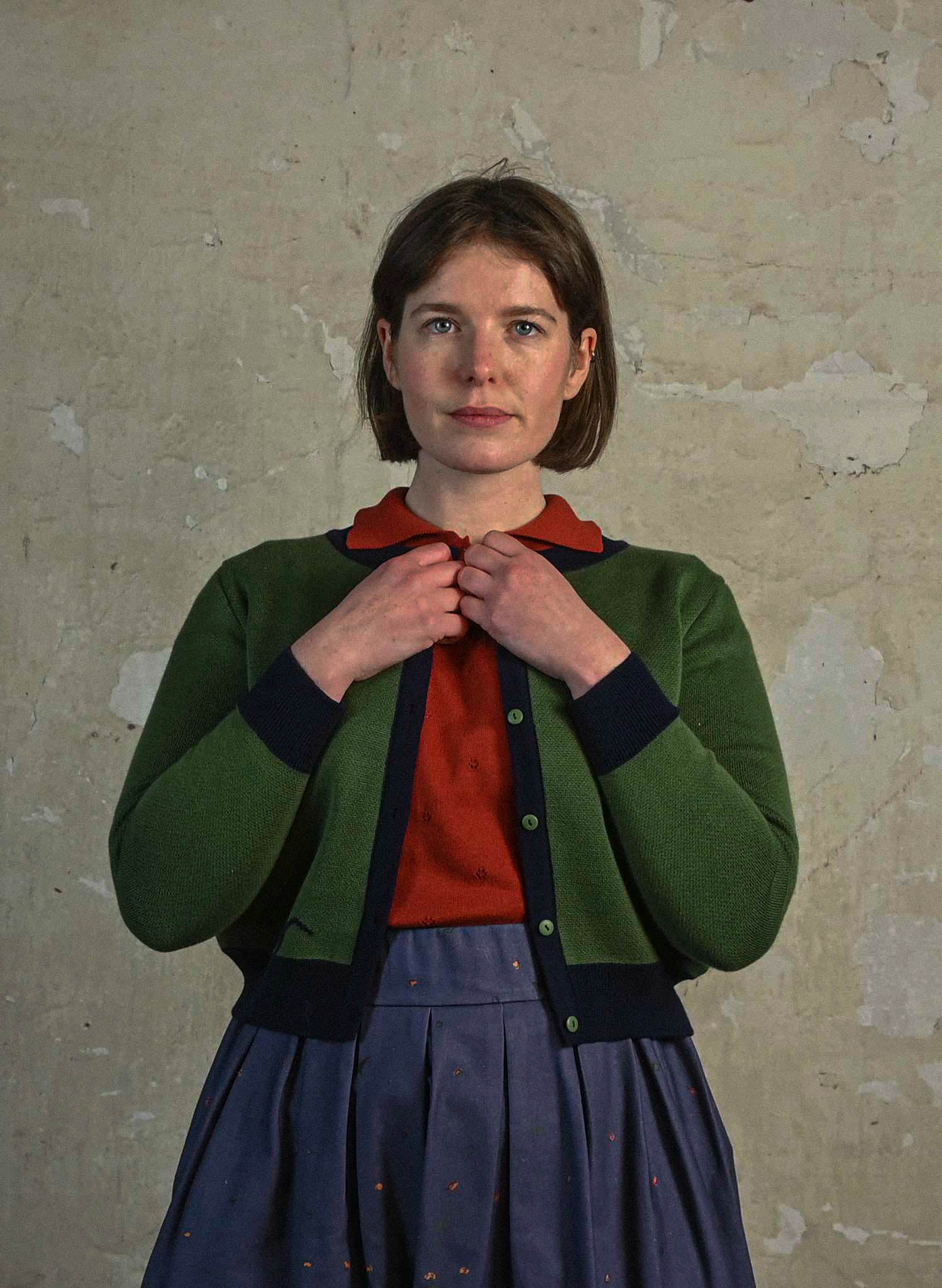 Vera - Green Owl Cardigan