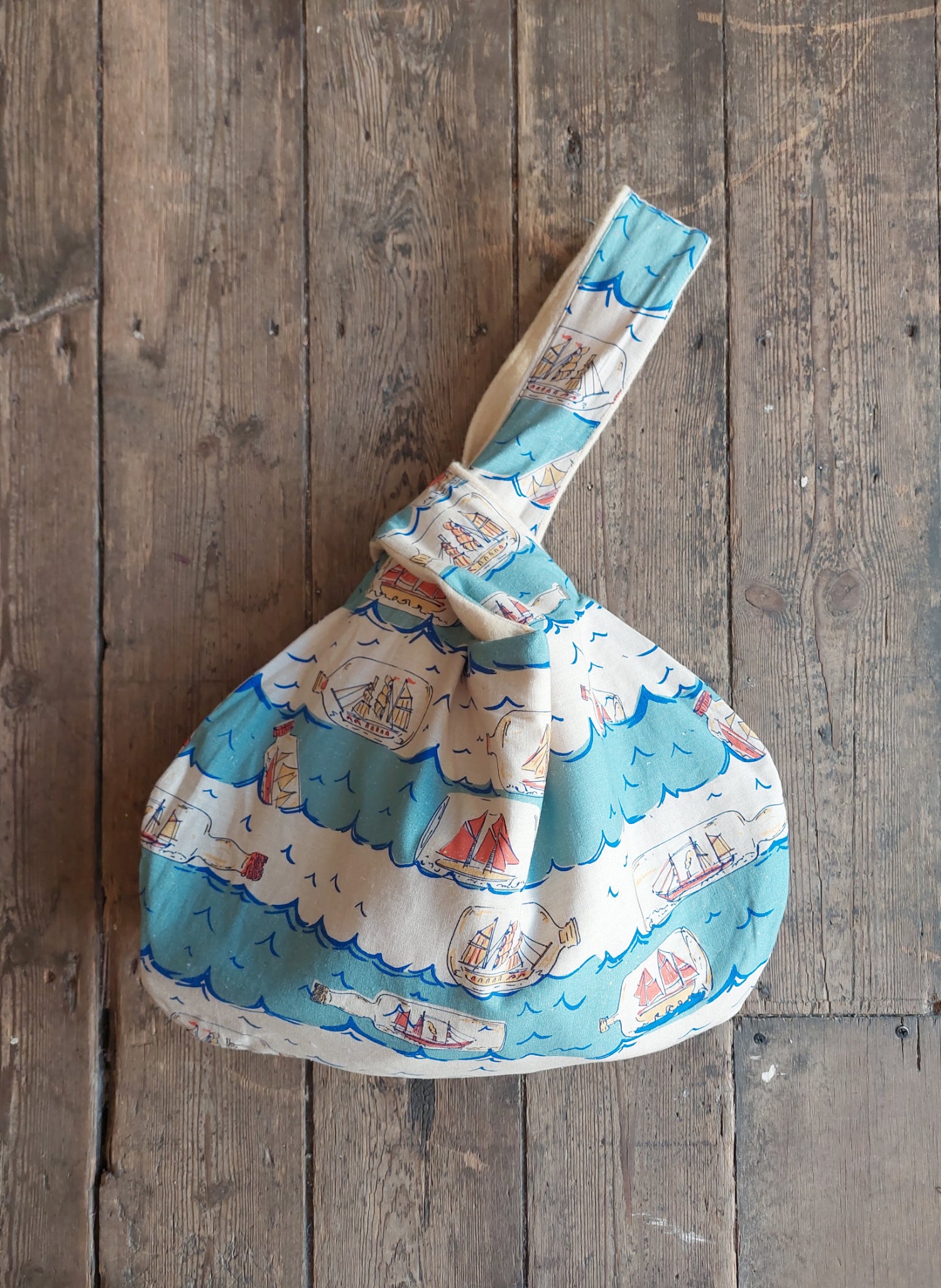 Knot Bag - Wool with Ships Ahoy Lining