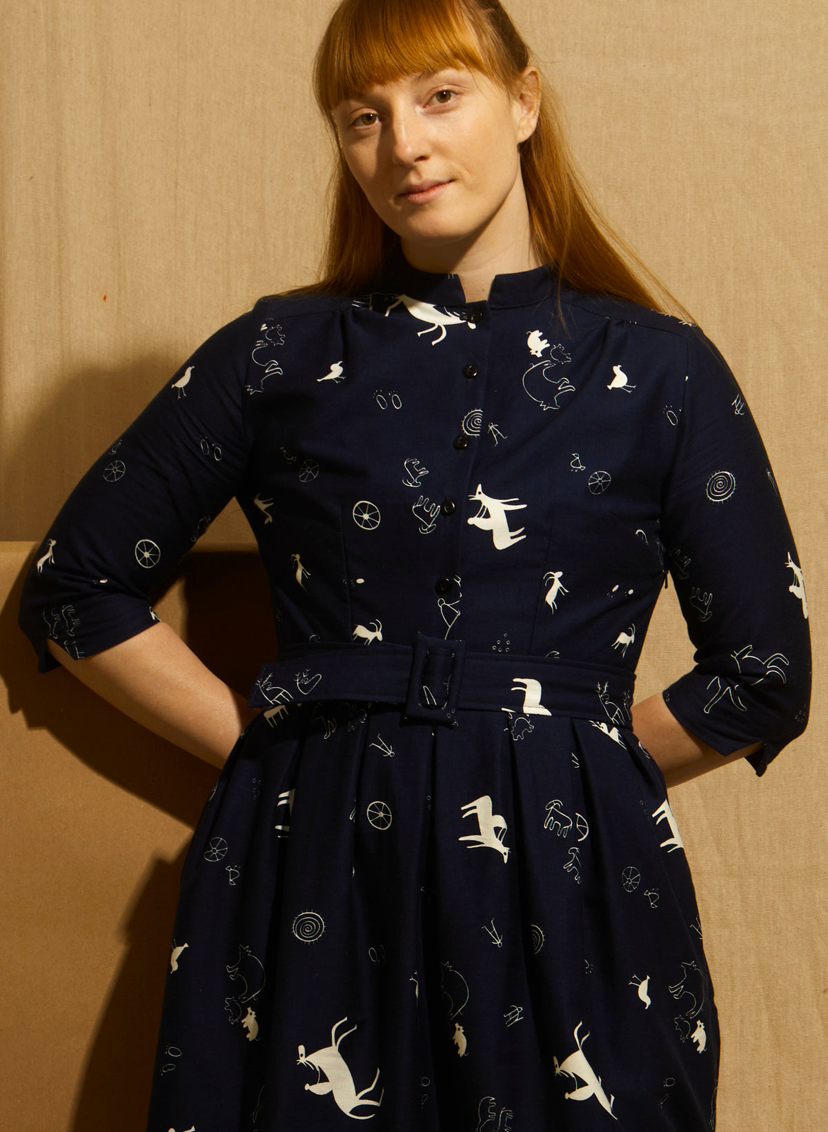 Cynthia Dress - Navy Image Animaux