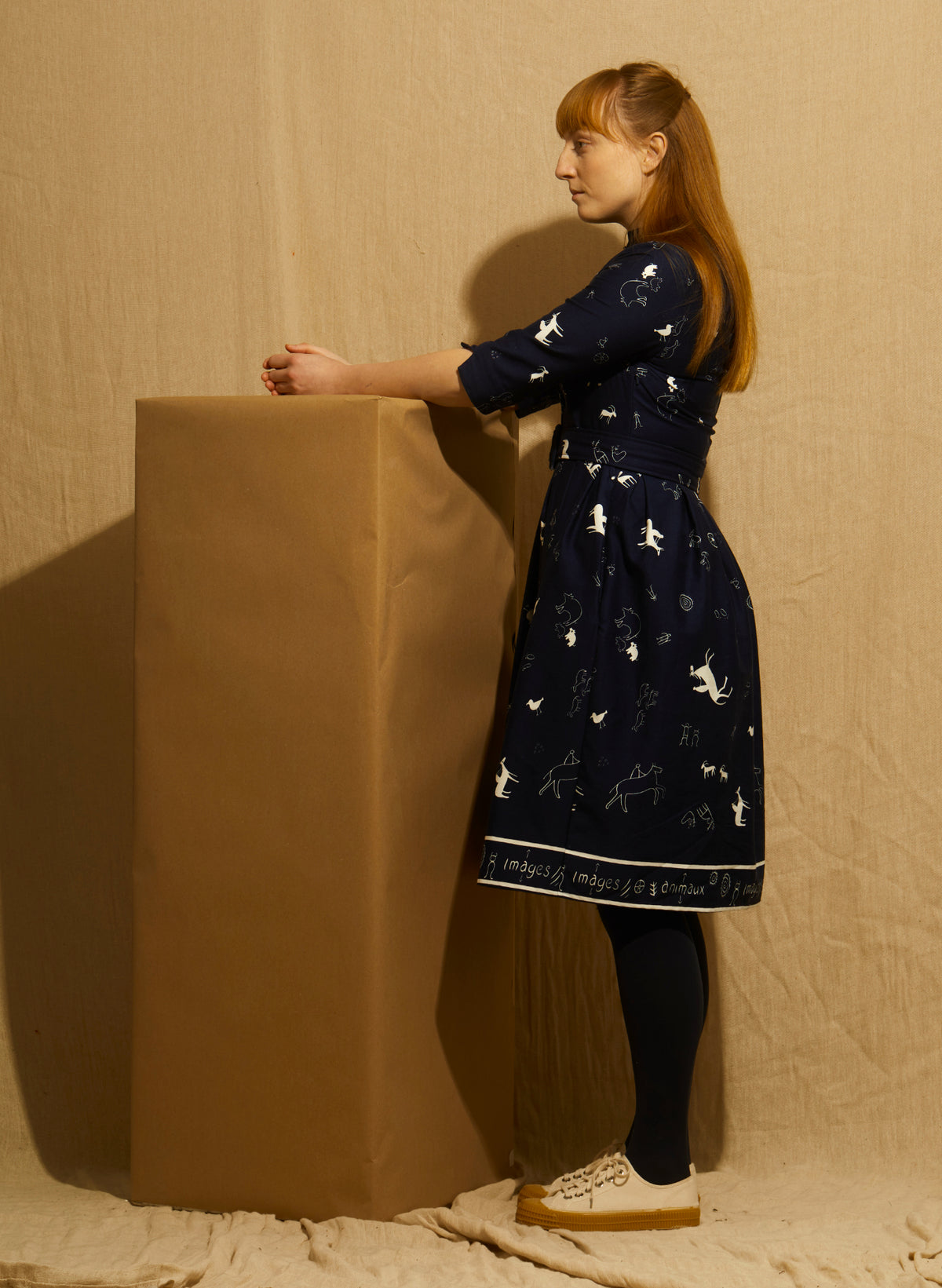 Cynthia Dress - Navy Image Animaux