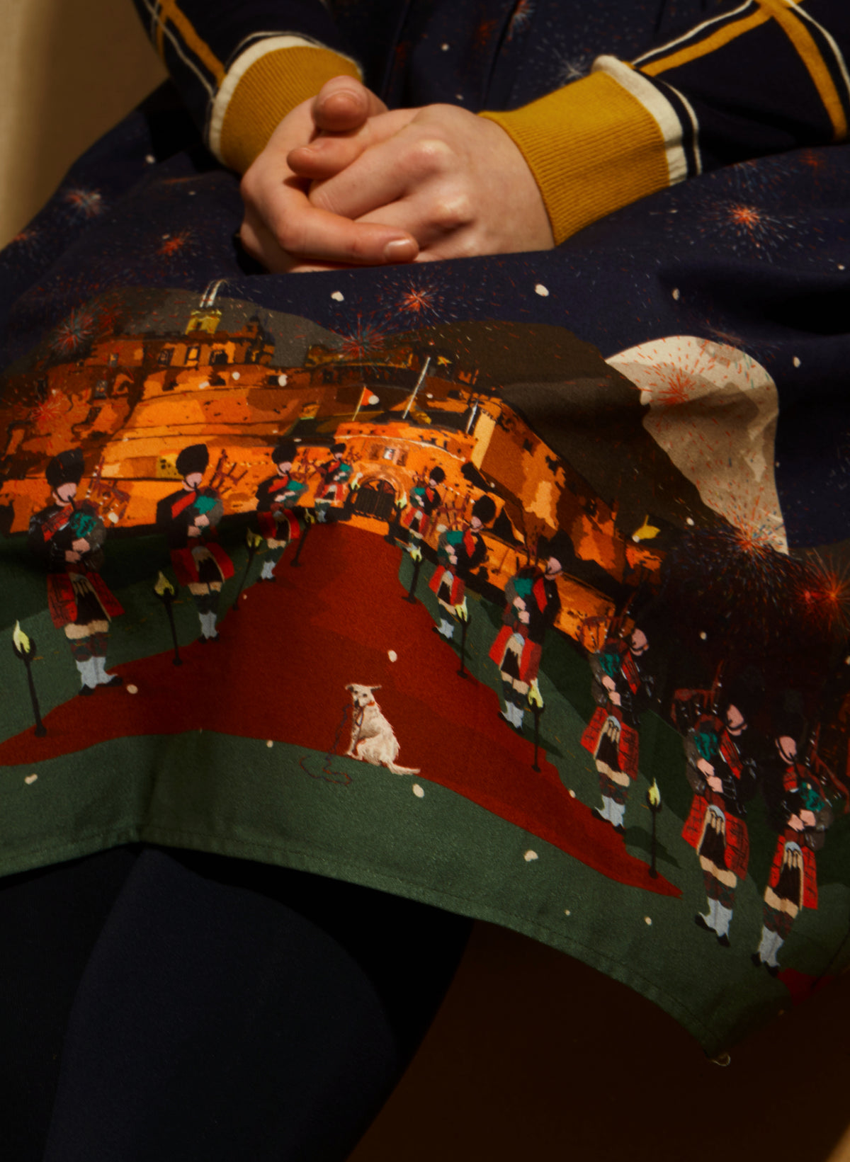 Cynthia Dress - Navy Edinburgh Castle