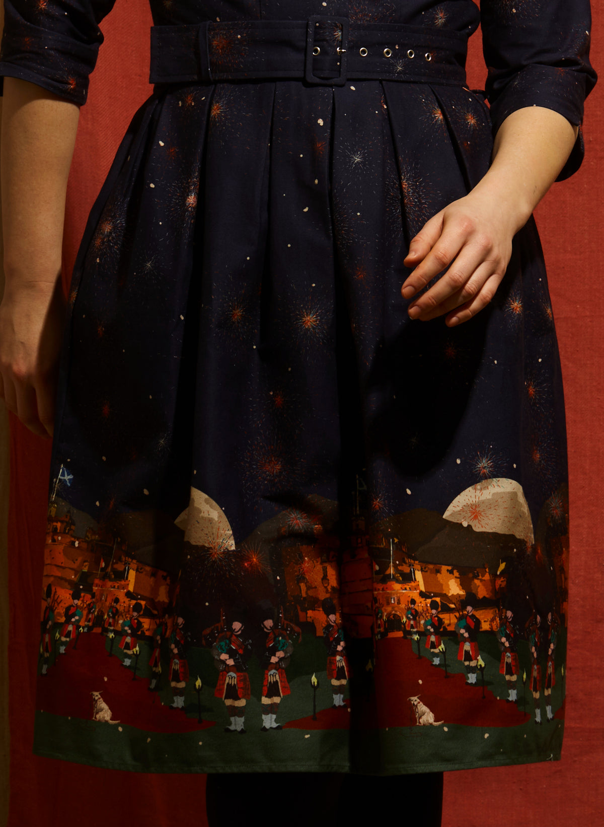 Cynthia Dress - Navy Edinburgh Castle