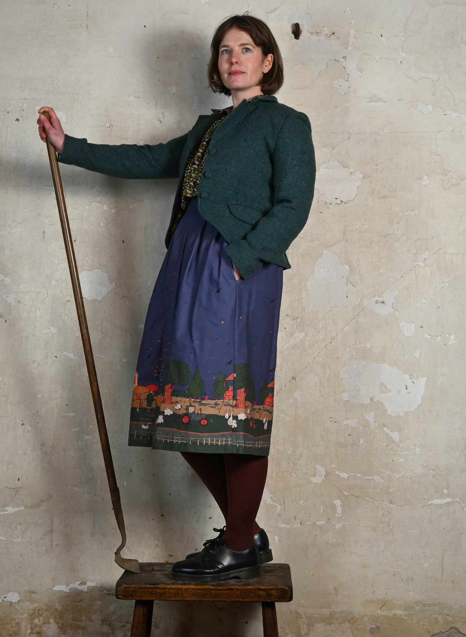 Florence - Indigo Farmyard Skirt