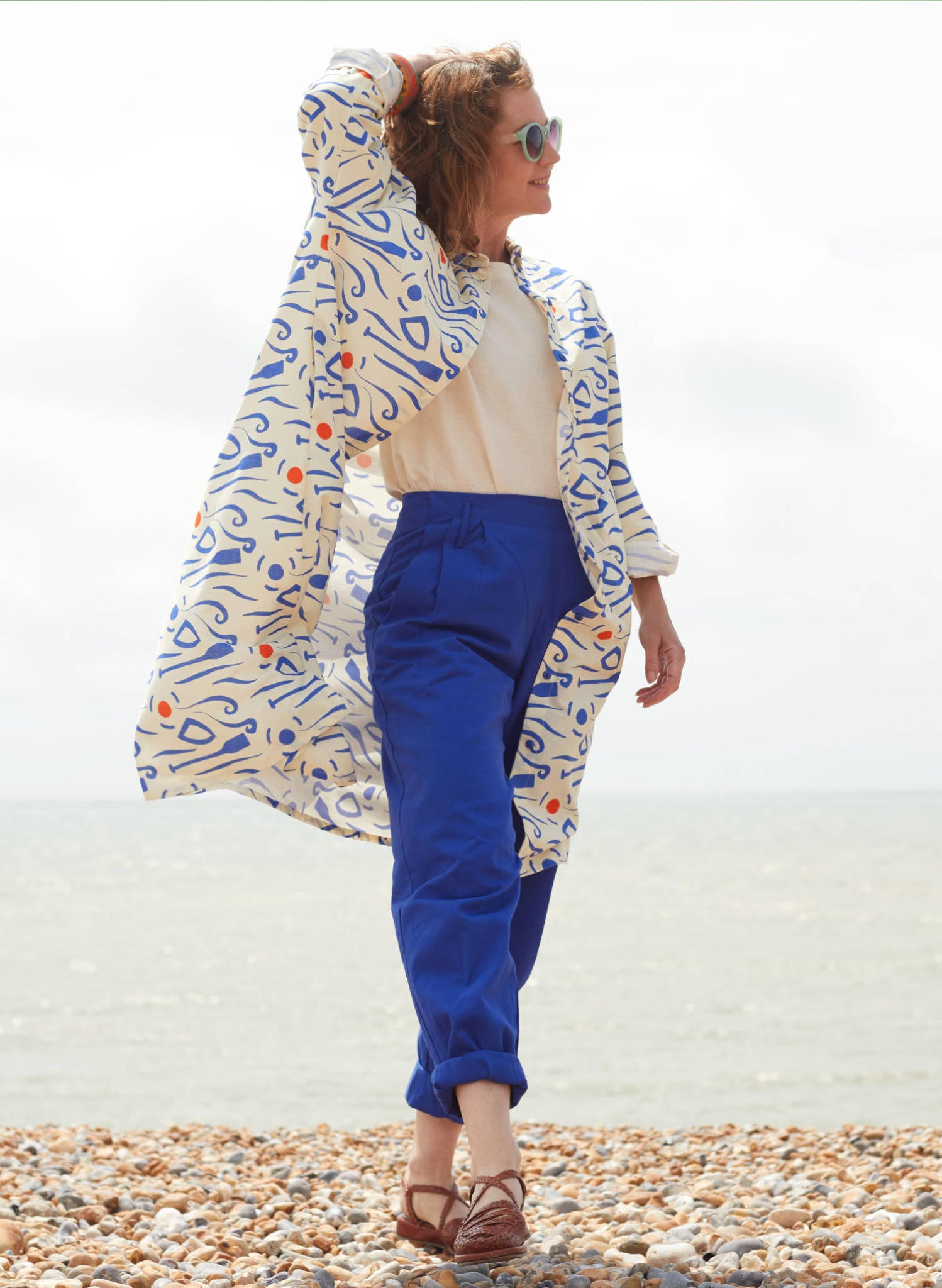 Wilma - Blue Cotton Trousers