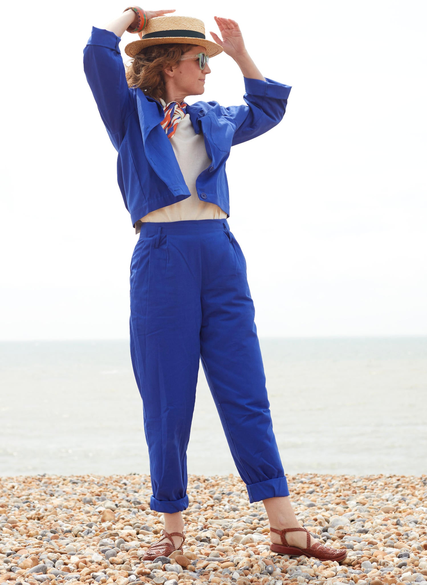 Wilma - Blue Cotton Trousers