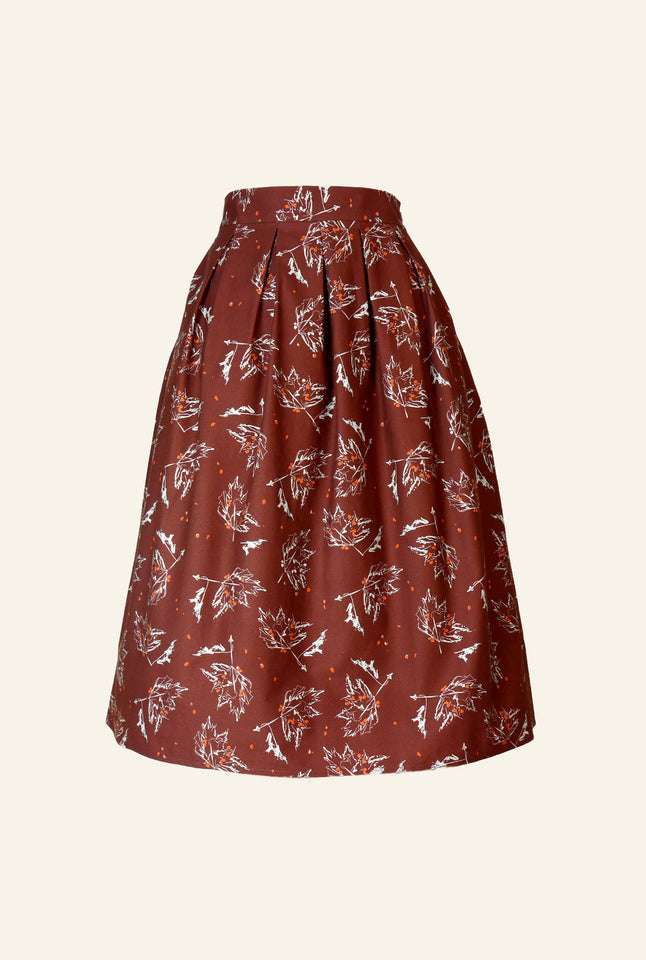 Ada - Chocolate Maple Leaf Skirt