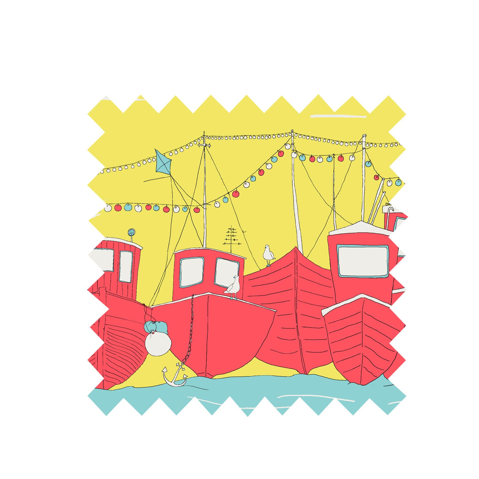 Remnant 150cm x Full width - Yellow boats