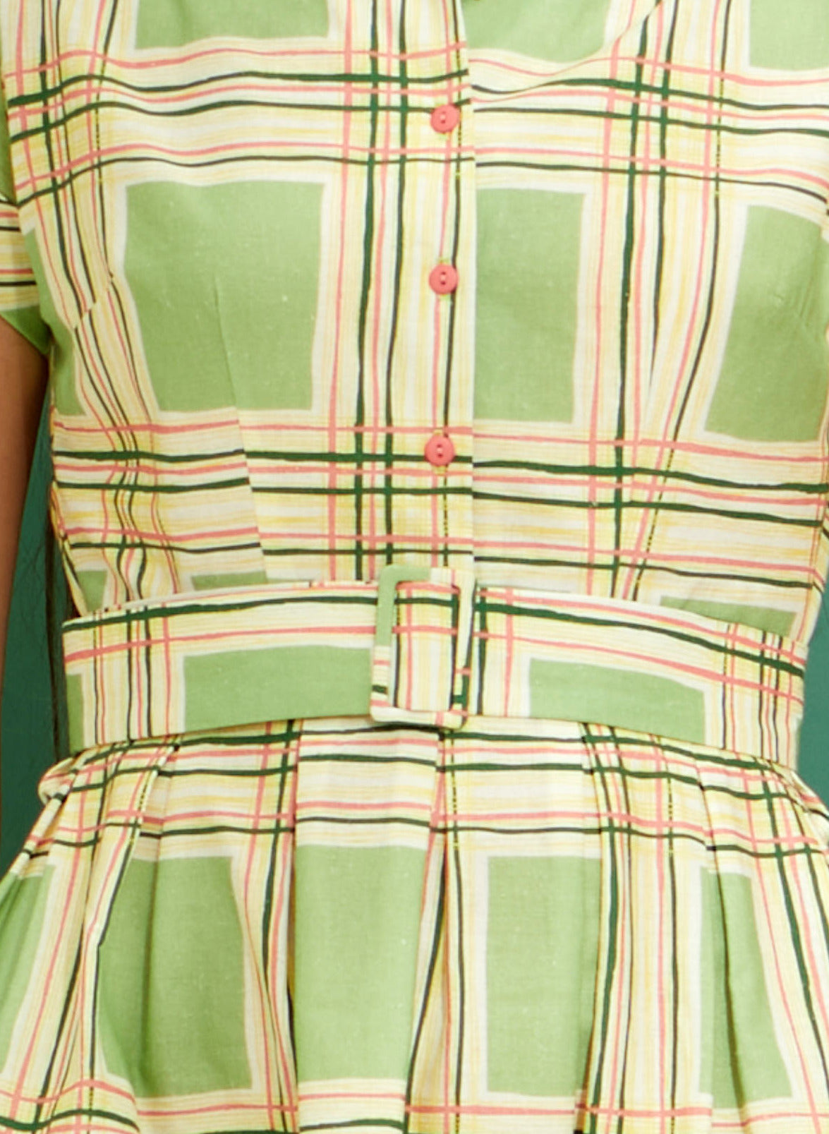 Archive Sale - Buckle Belt - Green Check
