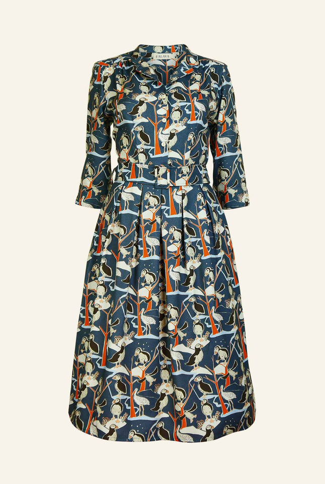 Cynthia - Blue Puffin Dress - with TENCEL™ Lyocell