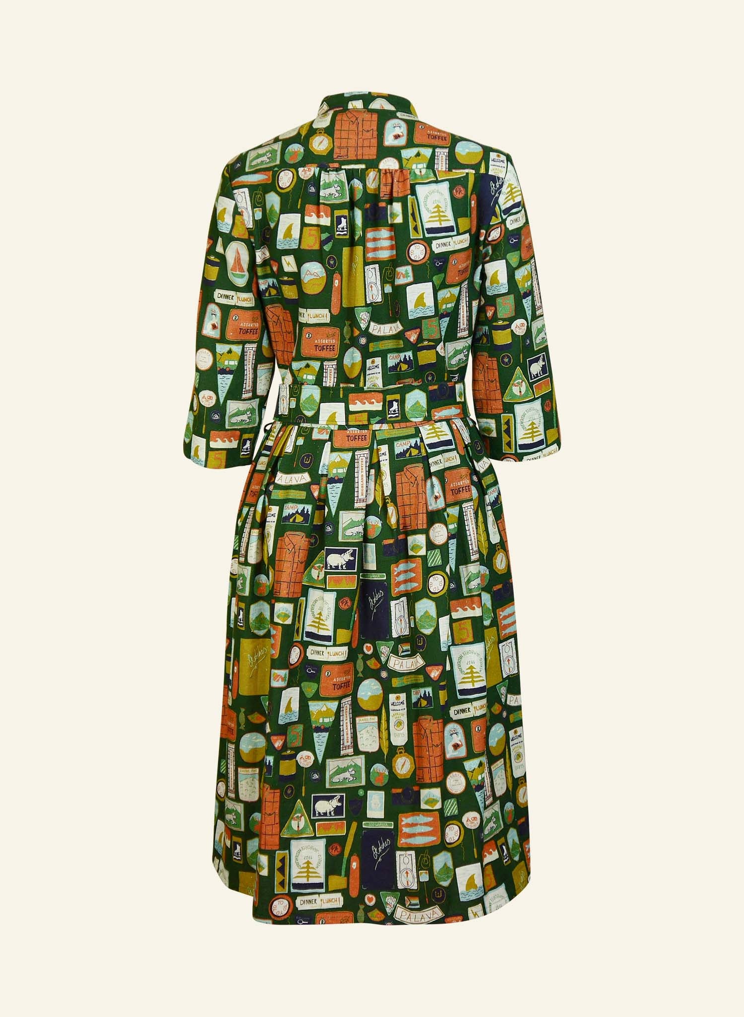 Cynthia - Dark Green Badges Dress