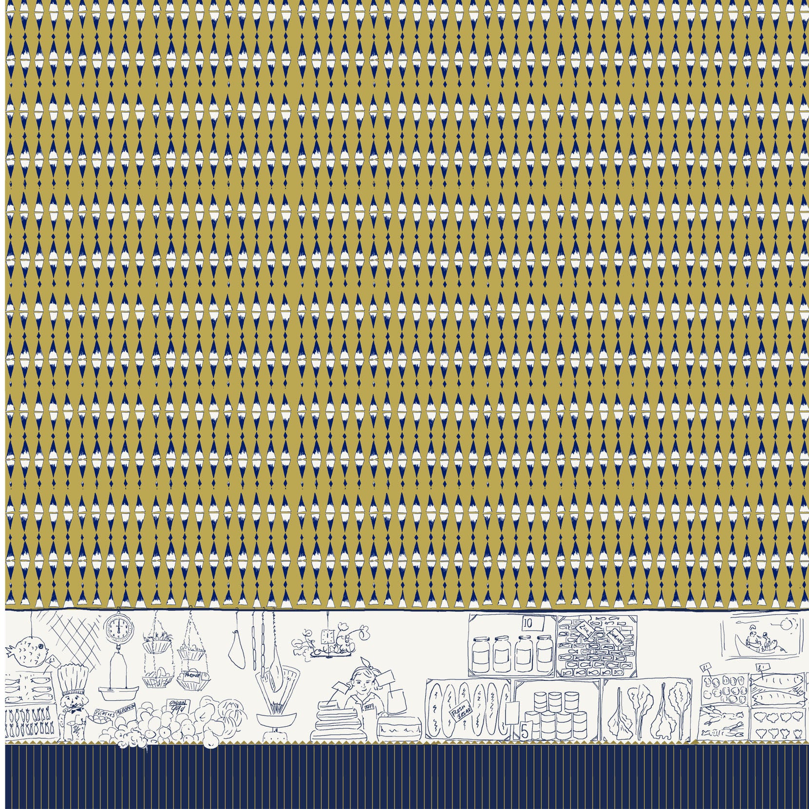 Remnant - 80cmx136cm - Golden Delicatessen - Cotton sateen