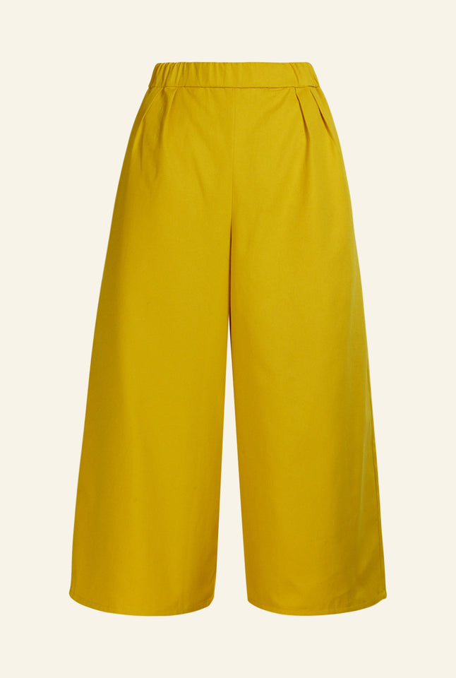 Edith - Yellow Cotton Hemp Trousers