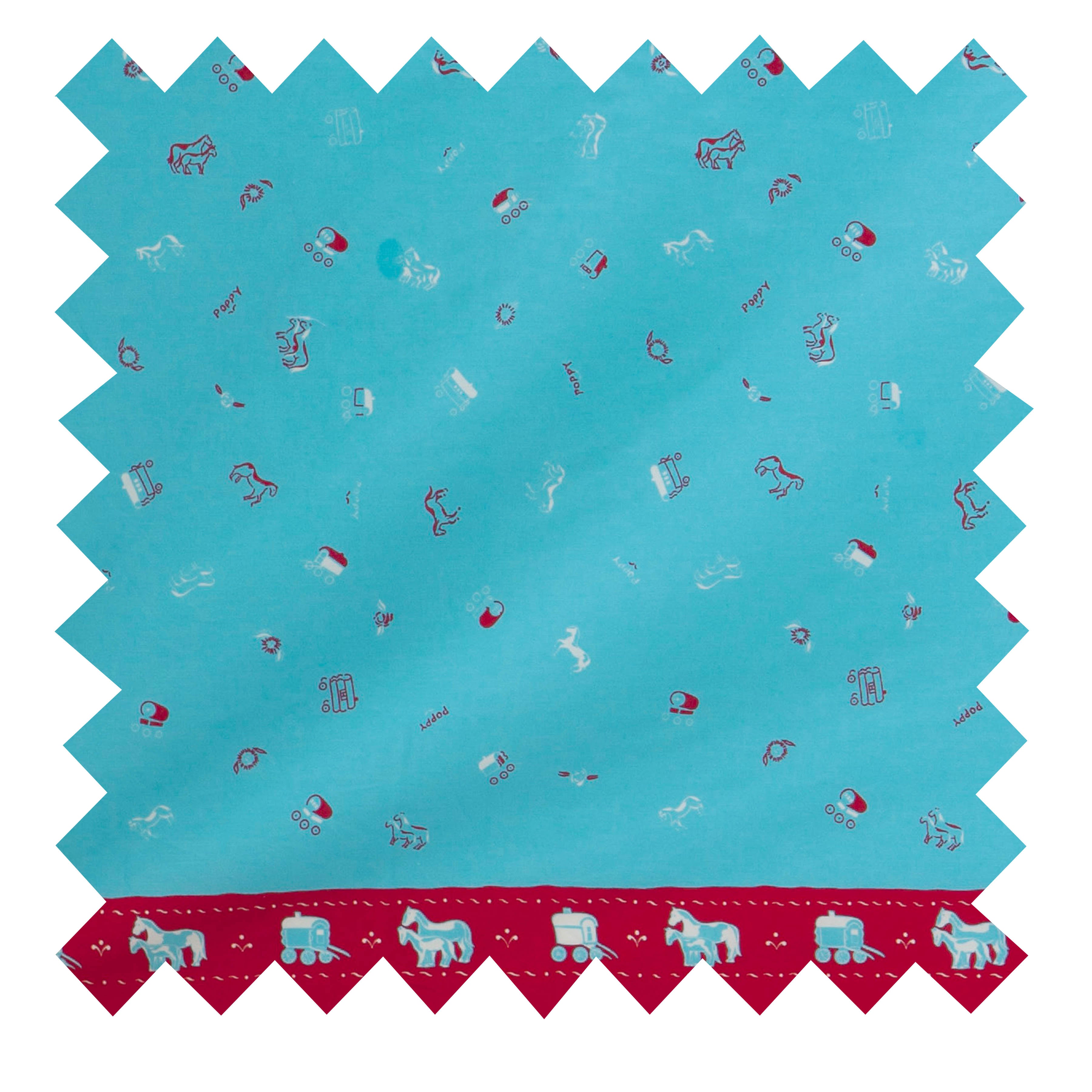 Remnant - 1.5m - Gypsy Caravan Turquoise Fabric - Cotton