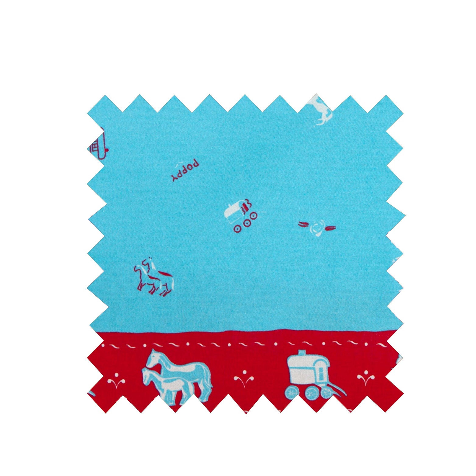 Remnant - 1.5m - Gypsy Caravan Turquoise Fabric - Cotton