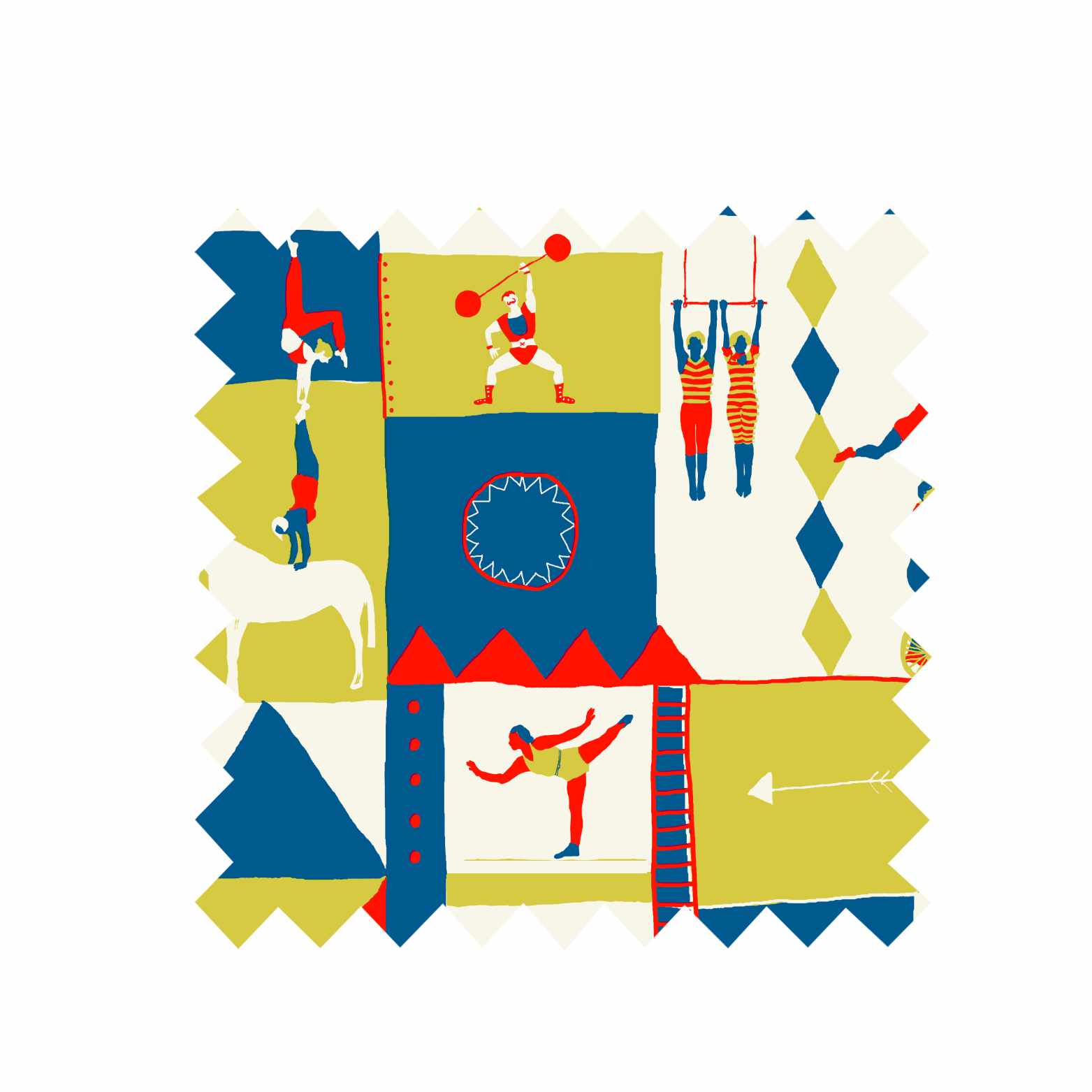 Remnant - 102x148cm - Multi Circus Sports - Cotton/Linen Blend