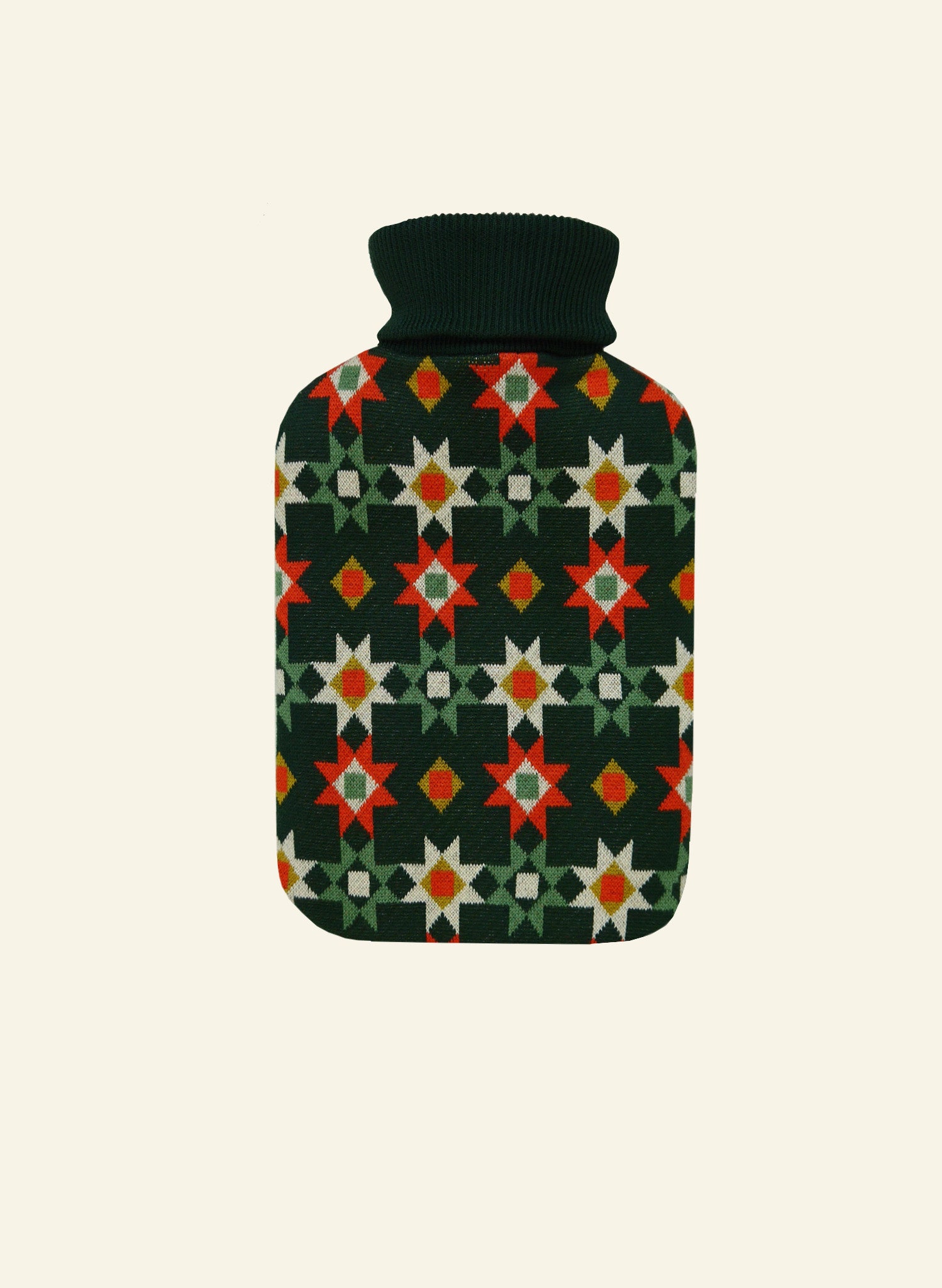 Hot Water Bottle Cover - Green Patchwork