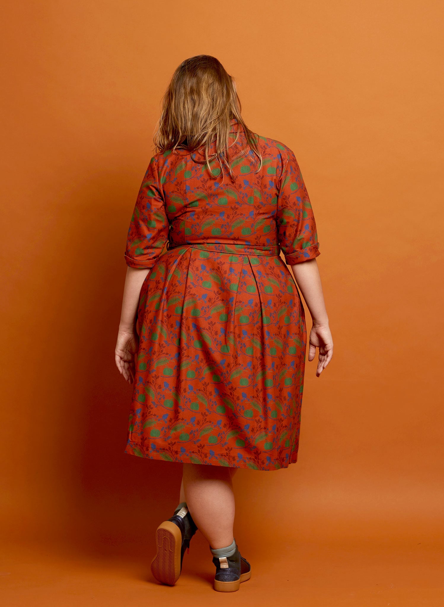 Archive Sale - Size 08 - Ida - Rust Hedgerow Dress | 100% Organic Cotton