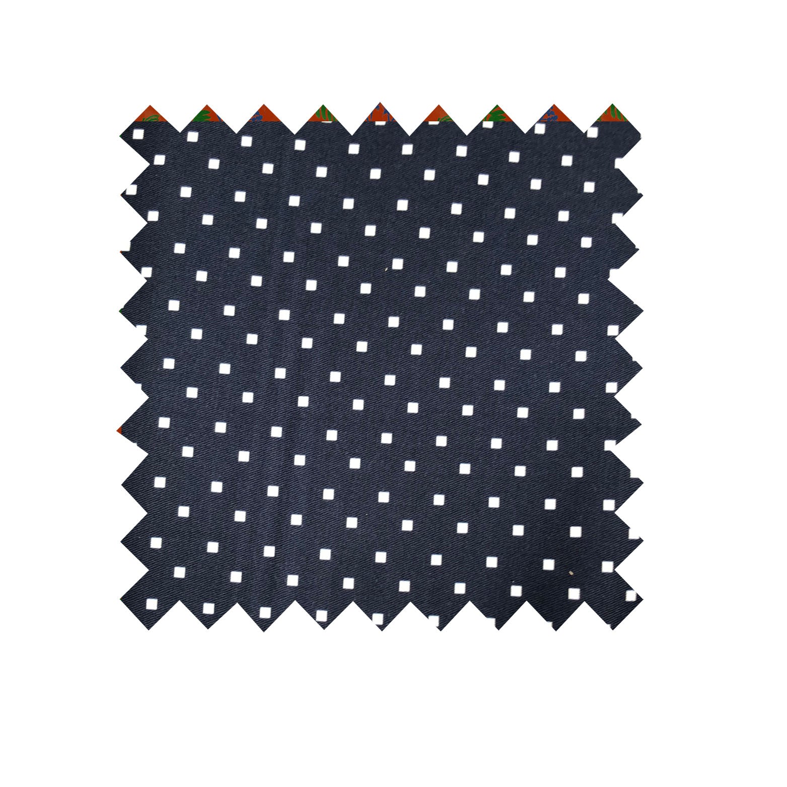 Navy Square Spot Fabric - Organic Cotton Twill