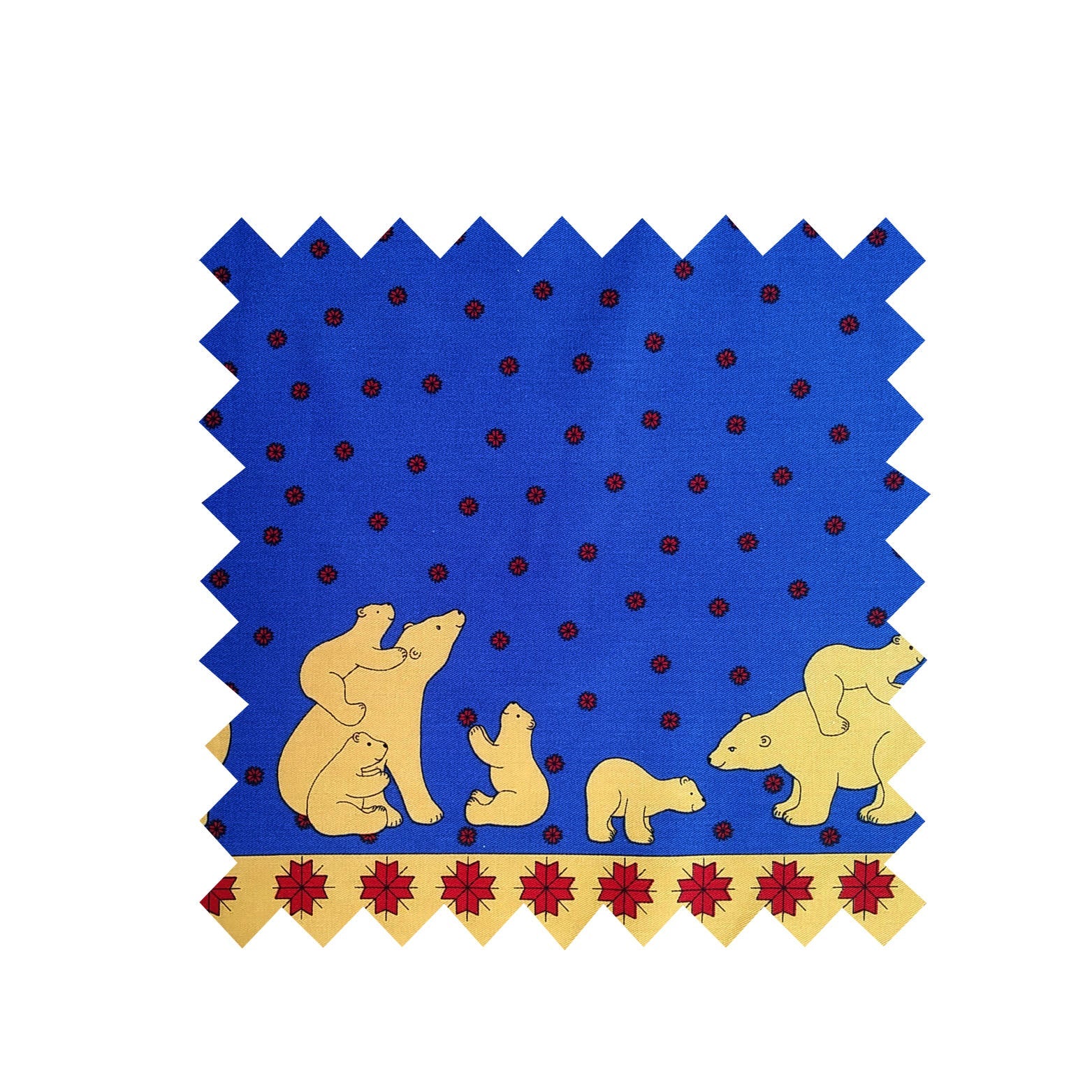 Remnant - 156cm X 78cm - Blue Polar Bear Fabric - Cotton Twill
