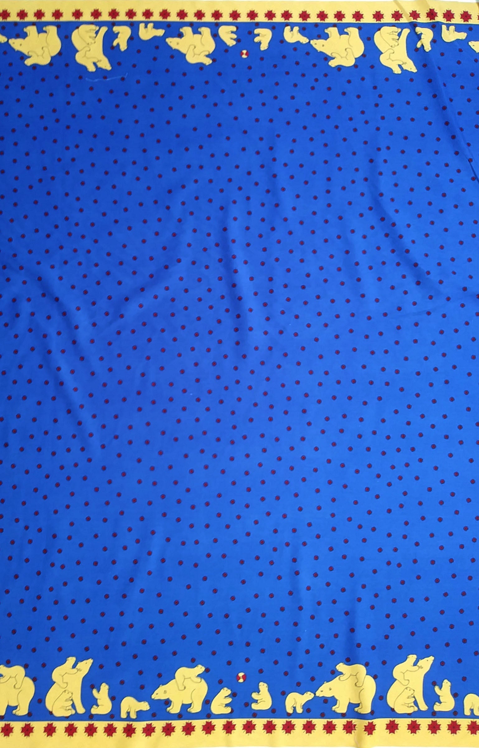 Remnant - 225cm - Blue Polar Bear Fabric - Cotton Twill - Seconds