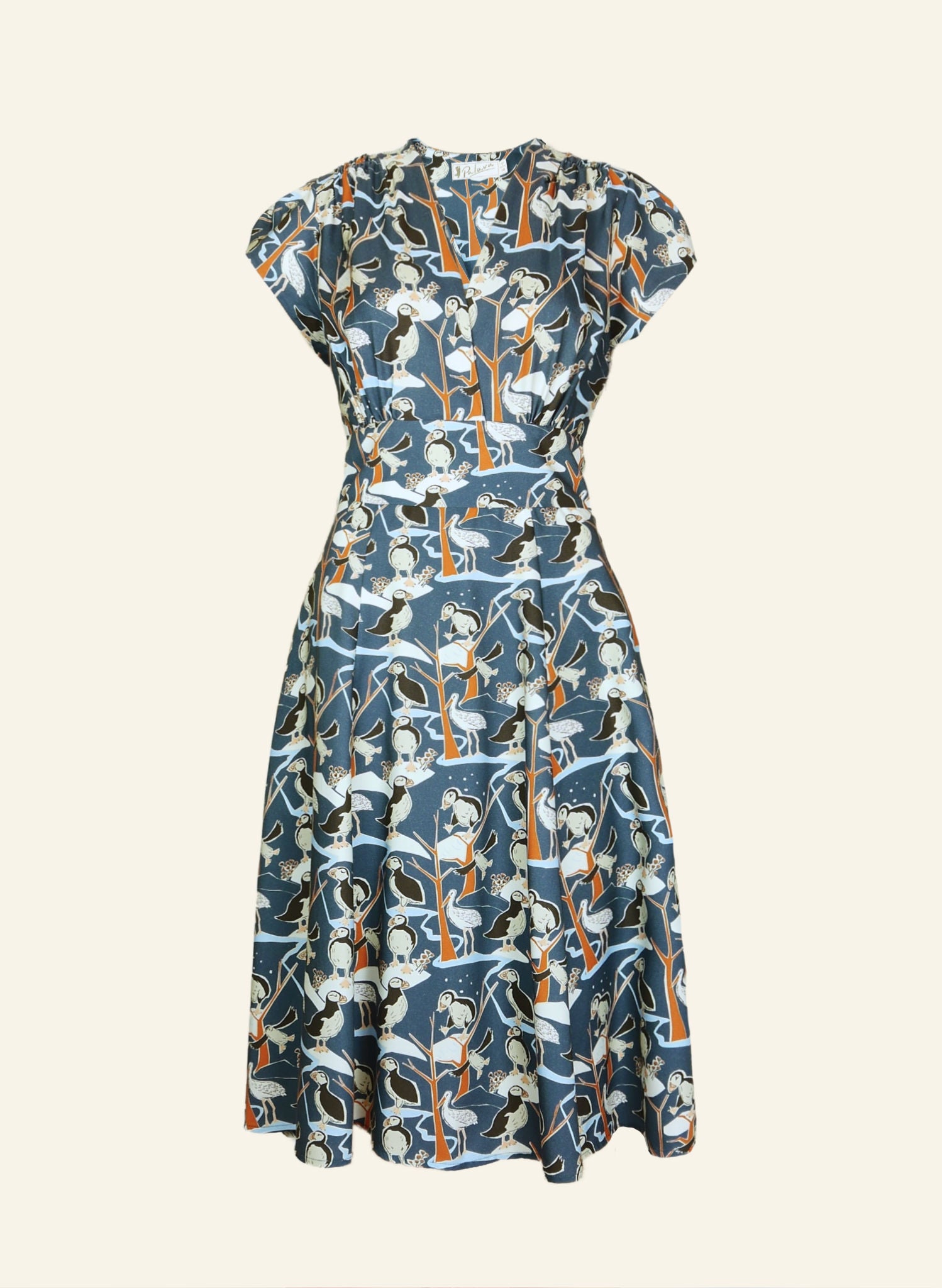 Rita - Blue Puffins Dress